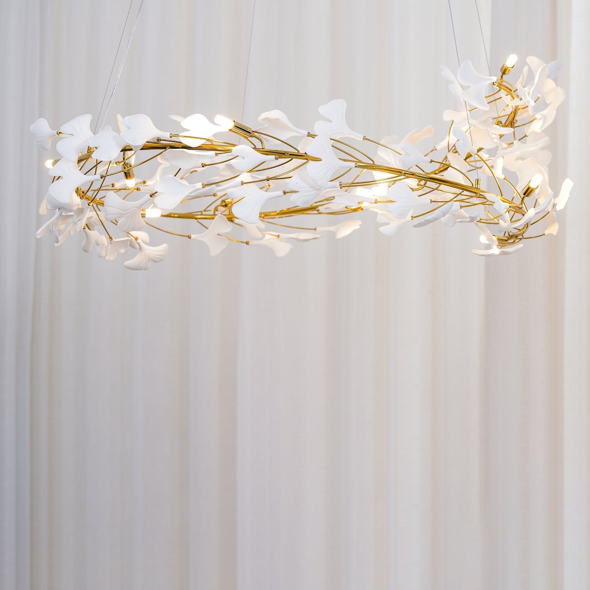 Olivia Modern Golden LED Chandelier Ceramic - Neutralighting
