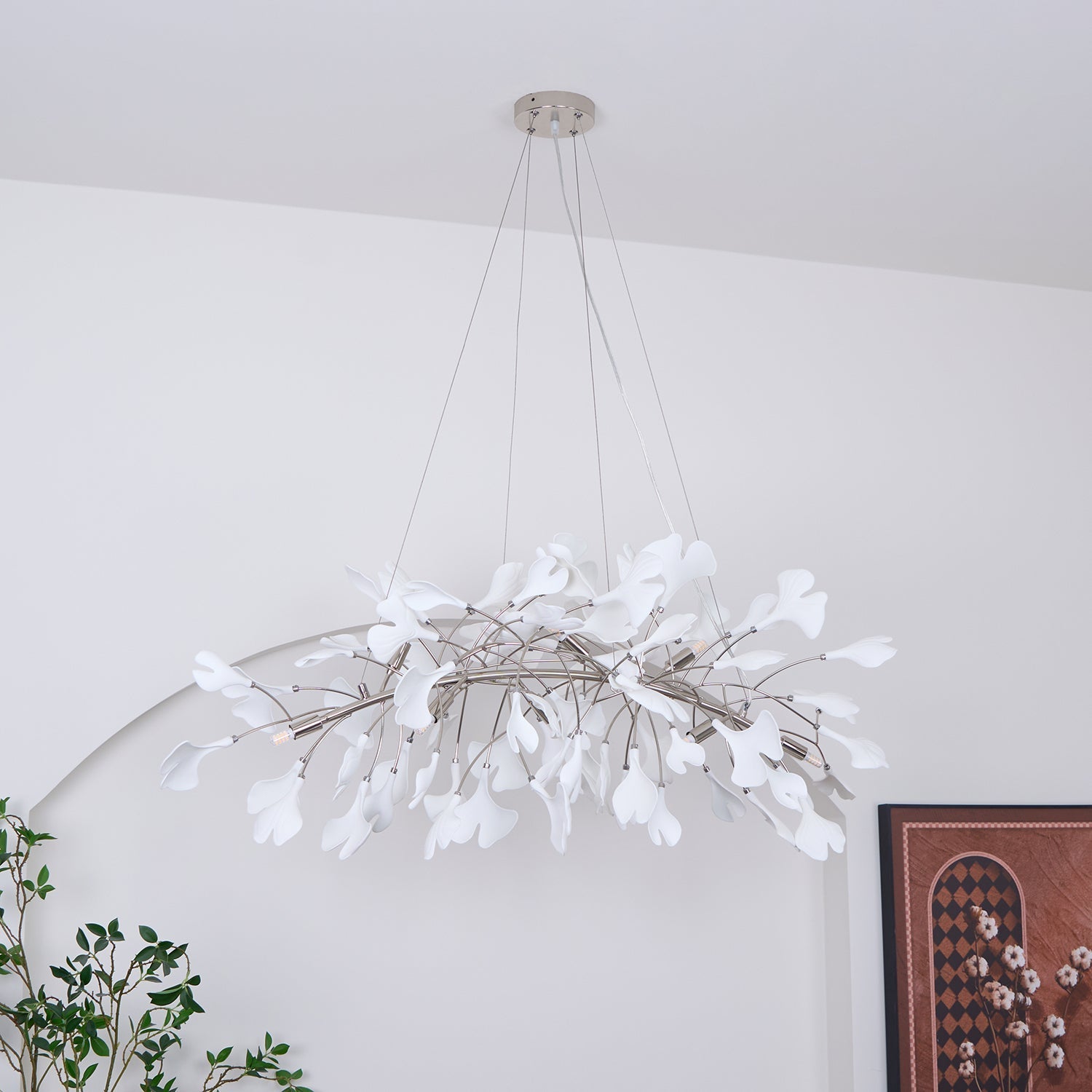 Arux Gingko Chandelier Art Deco Bent Downwards - Neutralighting