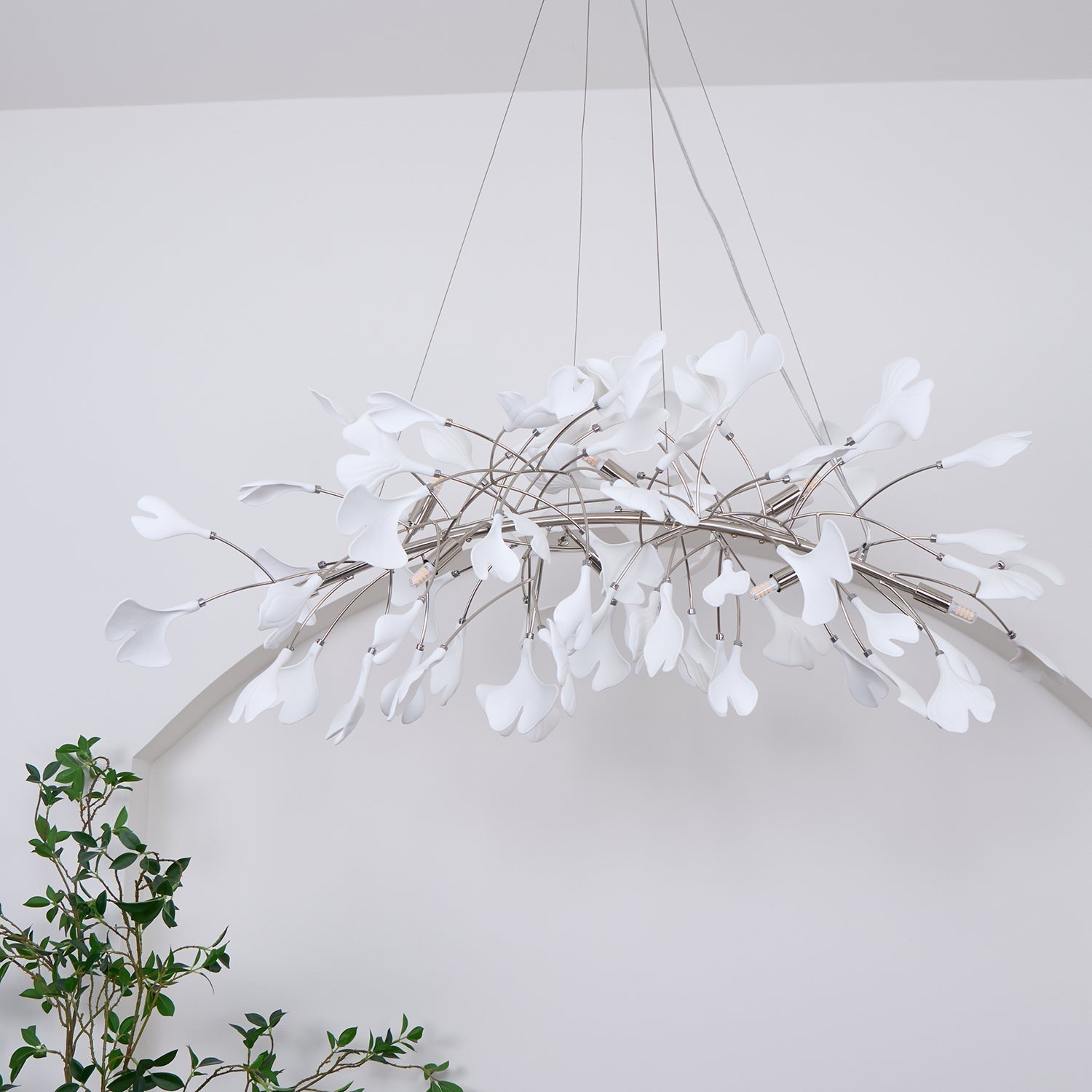 Arux Gingko Chandelier Art Deco Bent Downwards - Neutralighting