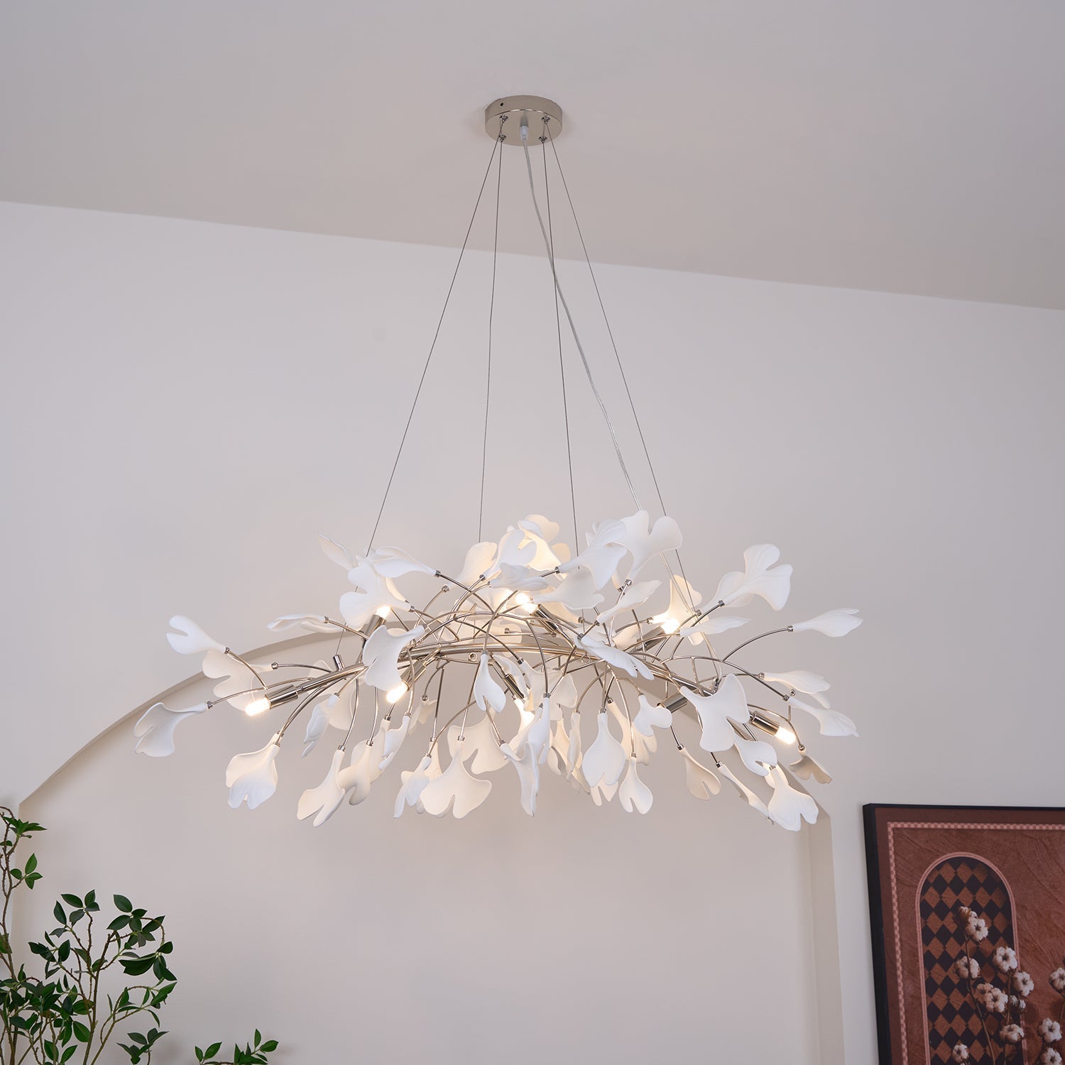 Arux Gingko Chandelier Art Deco Bent Downwards - Neutralighting