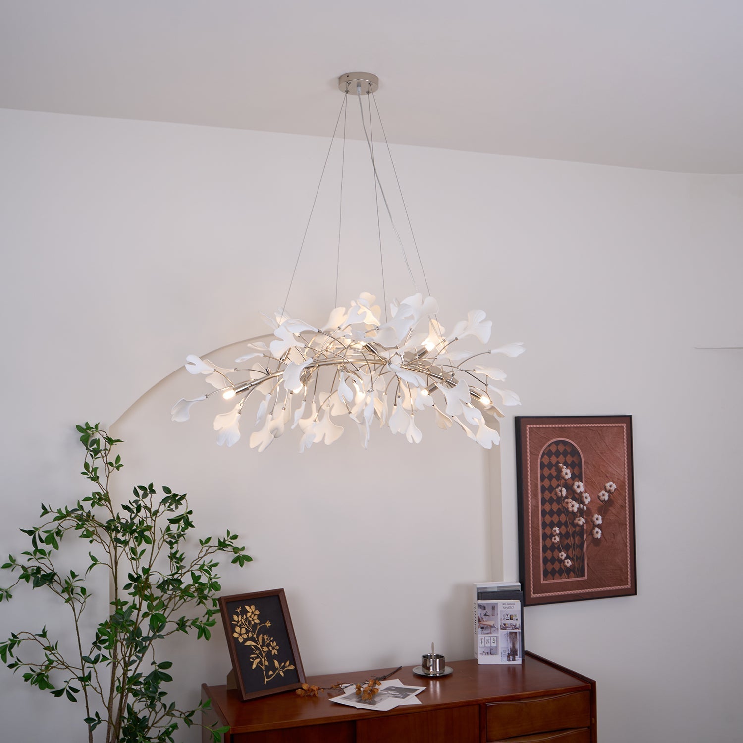 Arux Gingko Chandelier Art Deco Bent Downwards - Neutralighting