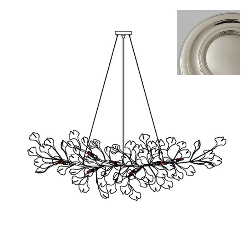 Chandelier White Ceramic Ginkgo Petals Gold - Neutralighting