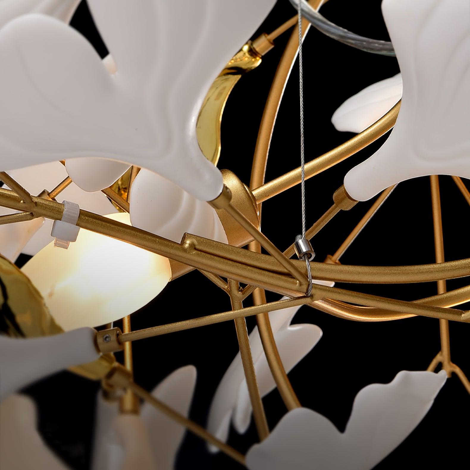 Arux Gingko Chandelier Art Deco Bent Downwards - Neutralighting