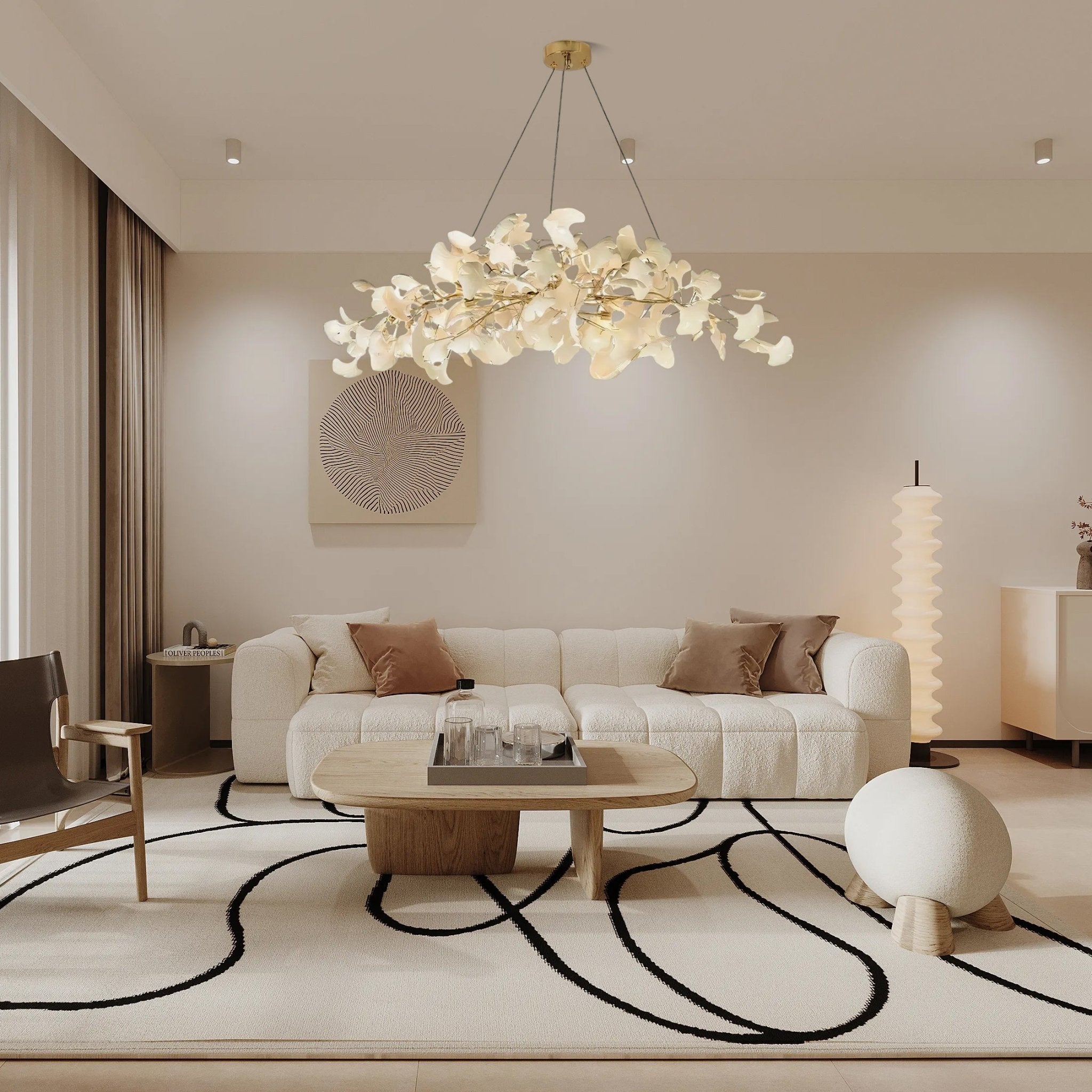 Arux Gingko Chandelier Art Deco Bent Downwards - Neutralighting