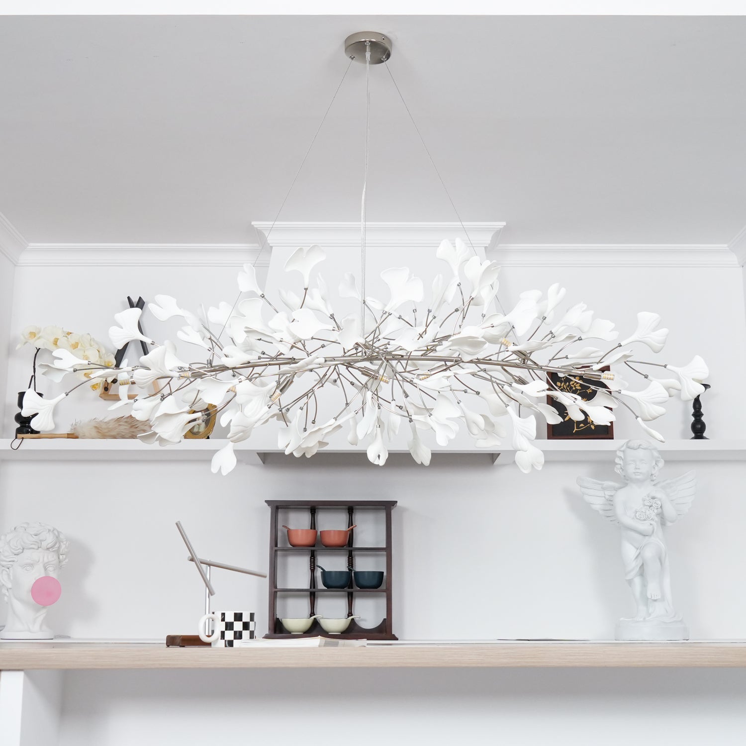Arux Gingko Chandelier Art Deco Bent Downwards - Neutralighting