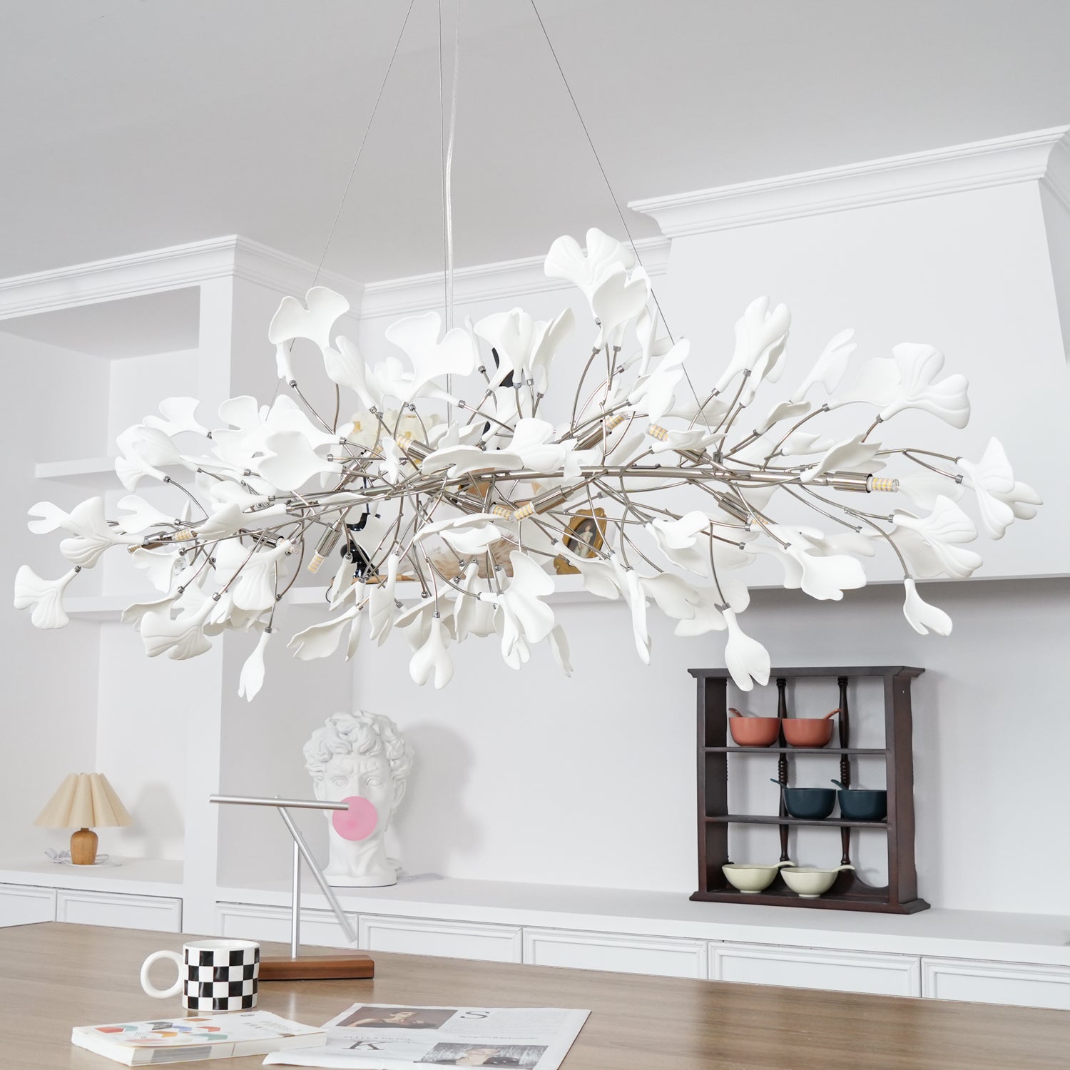 Arux Gingko Chandelier Art Deco Bent Downwards - Neutralighting