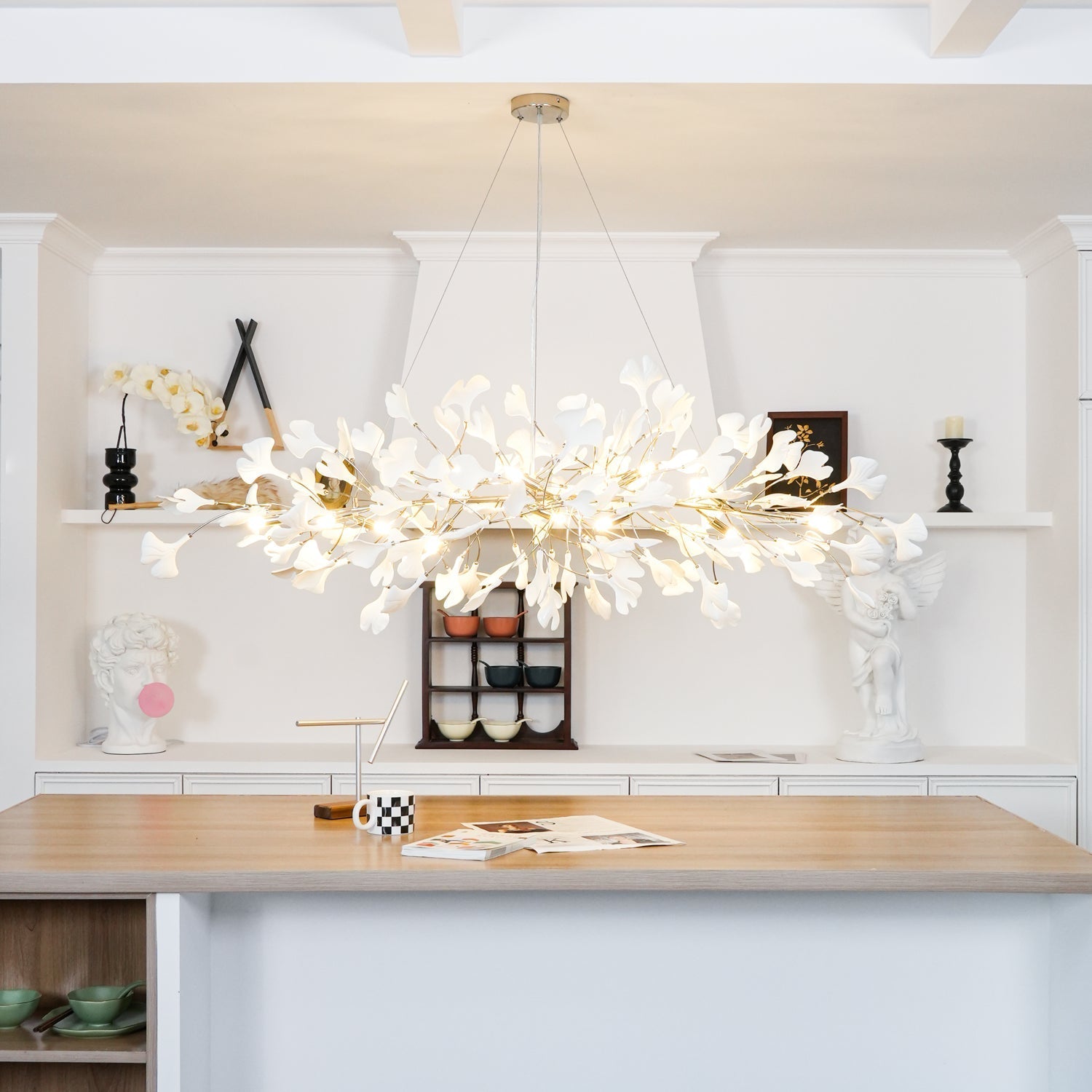 Arux Gingko Chandelier Art Deco Bent Downwards - Neutralighting