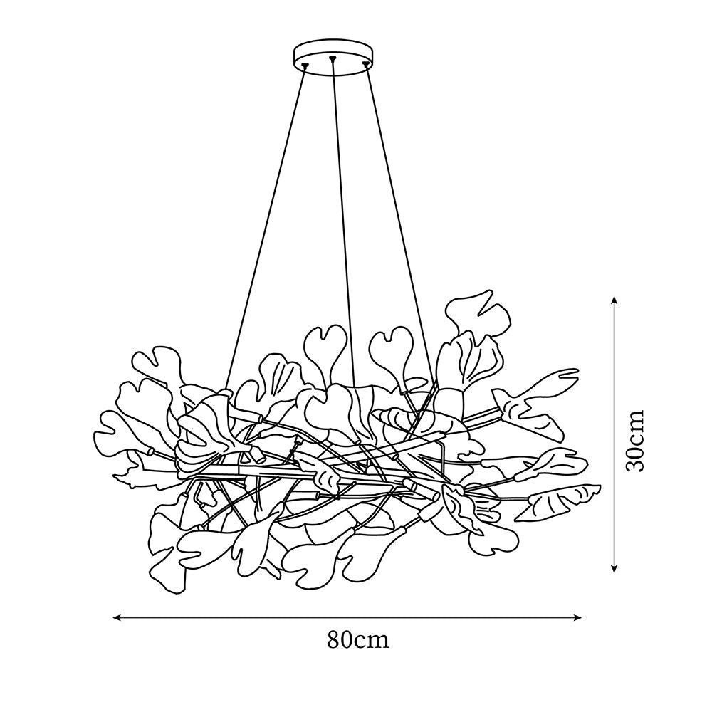 Chandelier White Ceramic Ginkgo Petals U - Neutralighting
