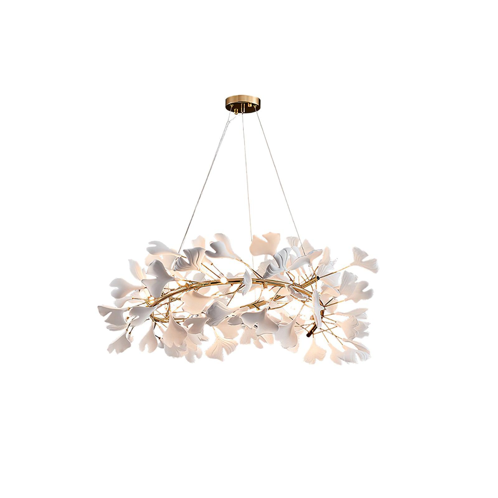 Chandelier White Ceramic Ginkgo Petals U - Neutralighting