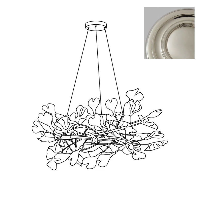 Chandelier White Ceramic Ginkgo Petals U - Neutralighting
