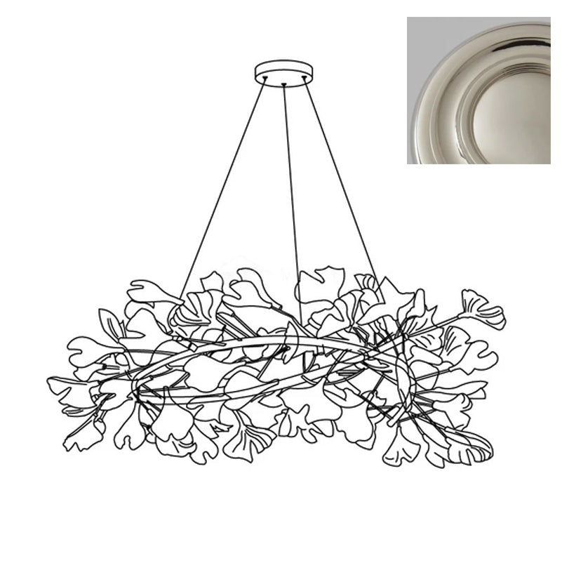 Chandelier White Ceramic Ginkgo Petals U - Neutralighting