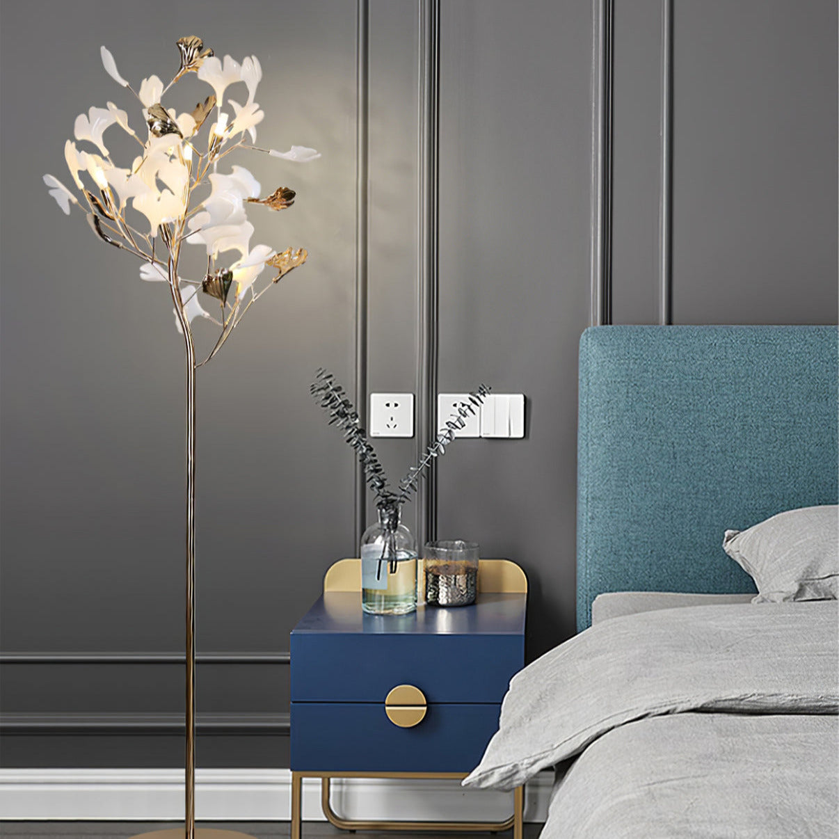 Ella Floor Lamp Gingko Ceramics - Neutralighting