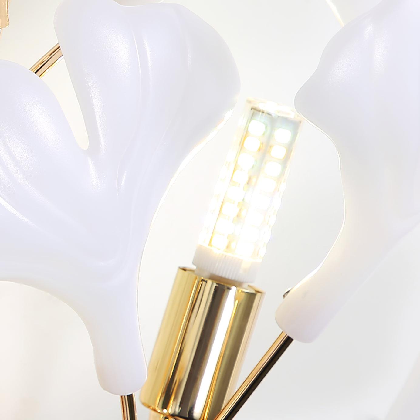 Wall Lamp Gingko Ceramic Petal Shades Gold Art Nouveau - Neutralighting