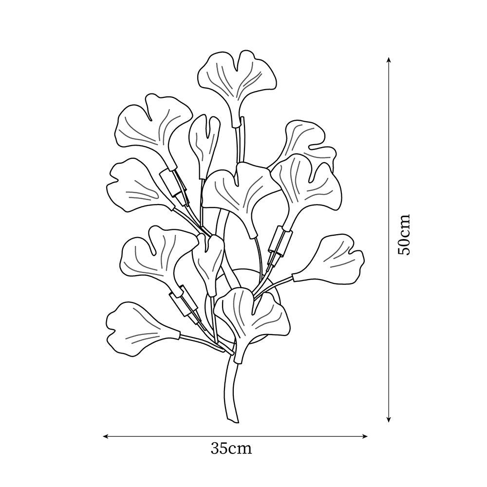 Wall Lamp Gingko Ceramic Petal Shades Gold Art Nouveau - Neutralighting