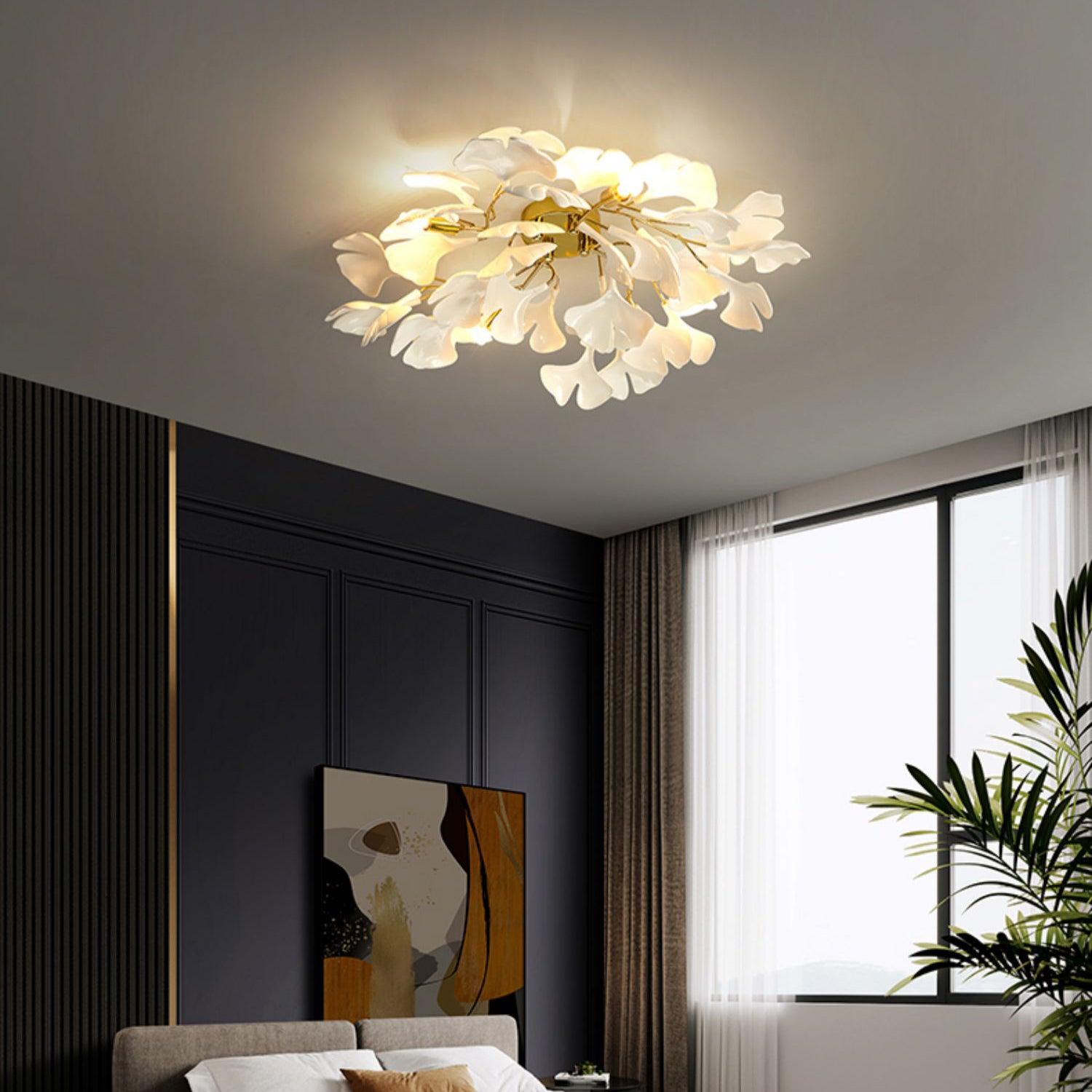 Callenne Elegant Ginkgo Leaf Ceiling Light - Neutralighting