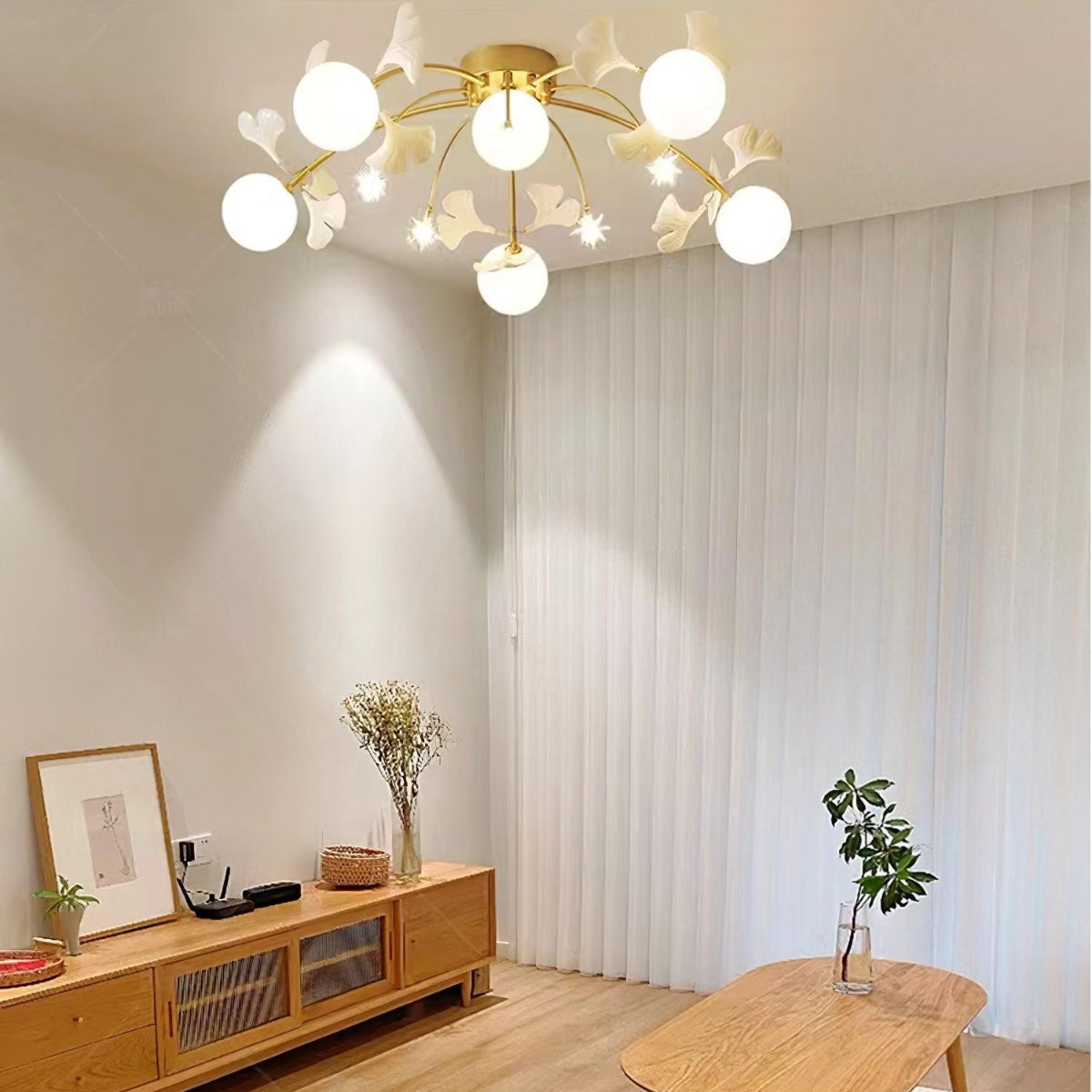 Olivia Nordic Multi Globe Metal/Ceramic Flush Mount Ceiling Light, White/Gold - Neutralighting