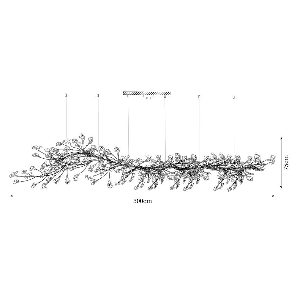 Chandelier Metal Frame Ceramic Gingko Leaf Shade White Gold Modern - Neutralighting
