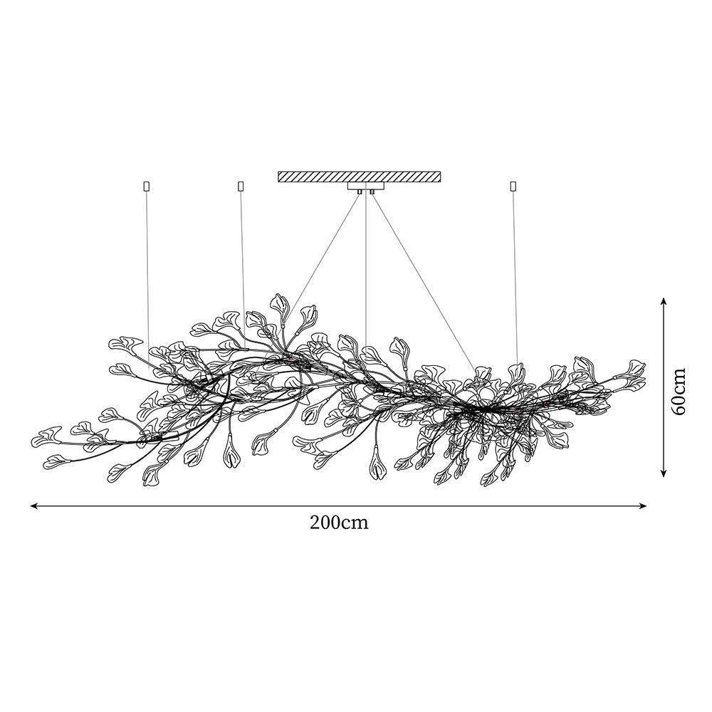 Chandelier Metal Frame Ceramic Gingko Leaf Shade White Gold Modern - Neutralighting