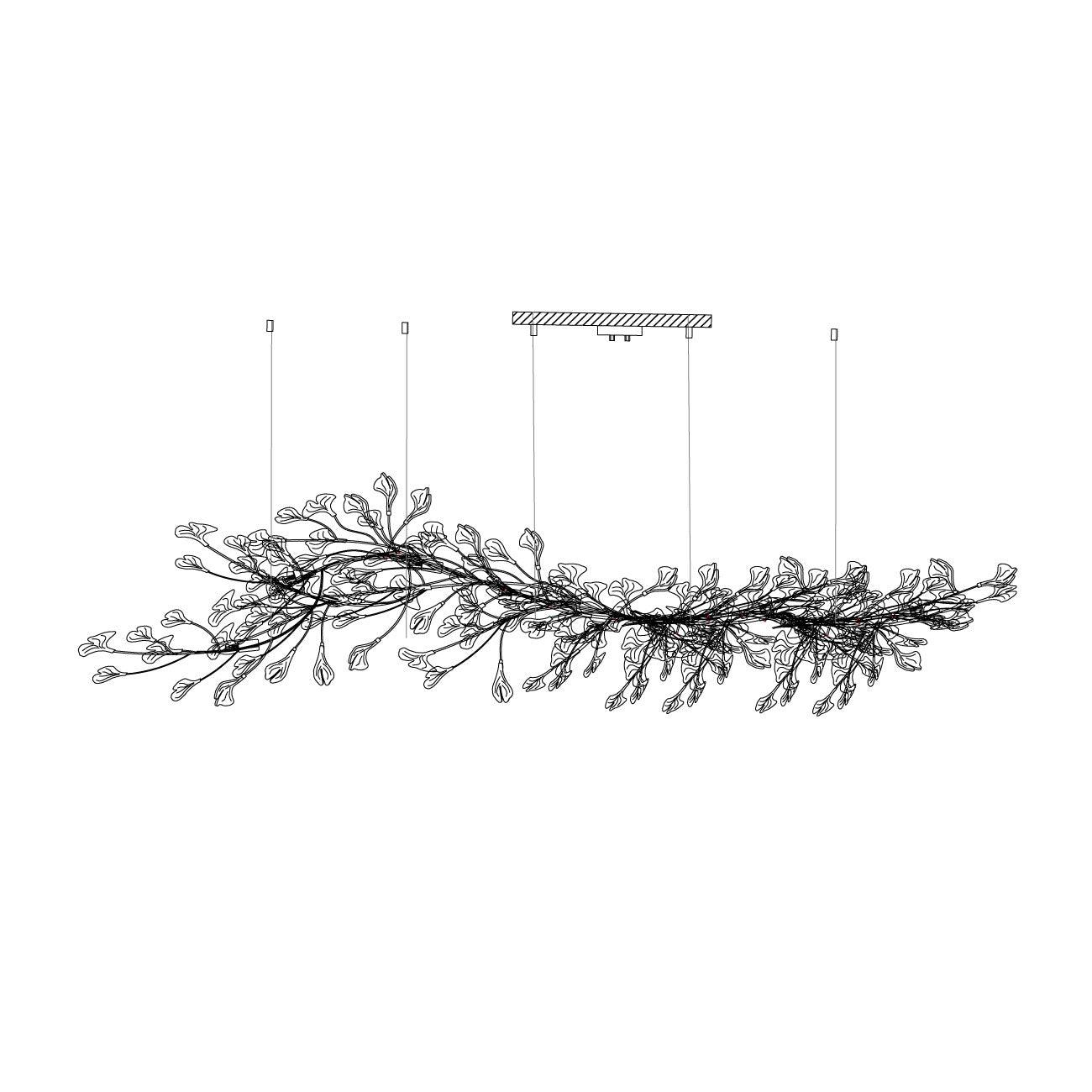Chandelier Metal Frame Ceramic Gingko Leaf Shade White Gold Modern - Neutralighting