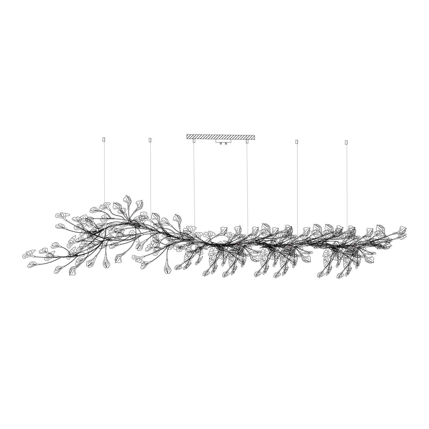 Chandelier Metal Frame Ceramic Gingko Leaf Shade White Gold Modern - Neutralighting