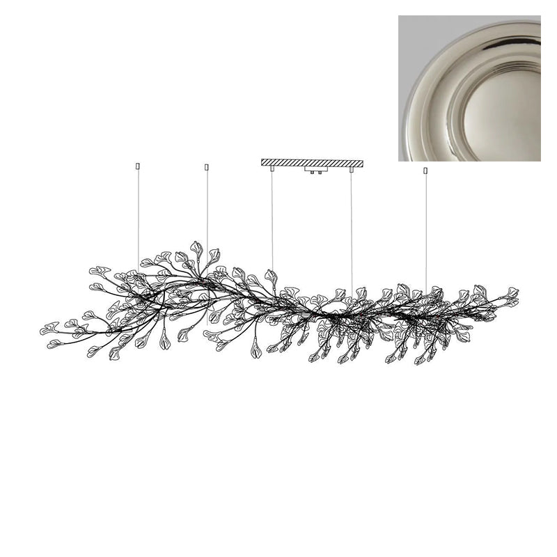 Chandelier Metal Frame Ceramic Gingko Leaf Shade White Gold Modern - Neutralighting