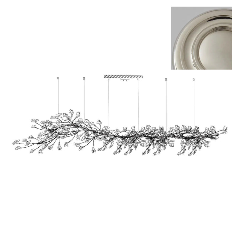 Chandelier Metal Frame Ceramic Gingko Leaf Shade White Gold Modern - Neutralighting