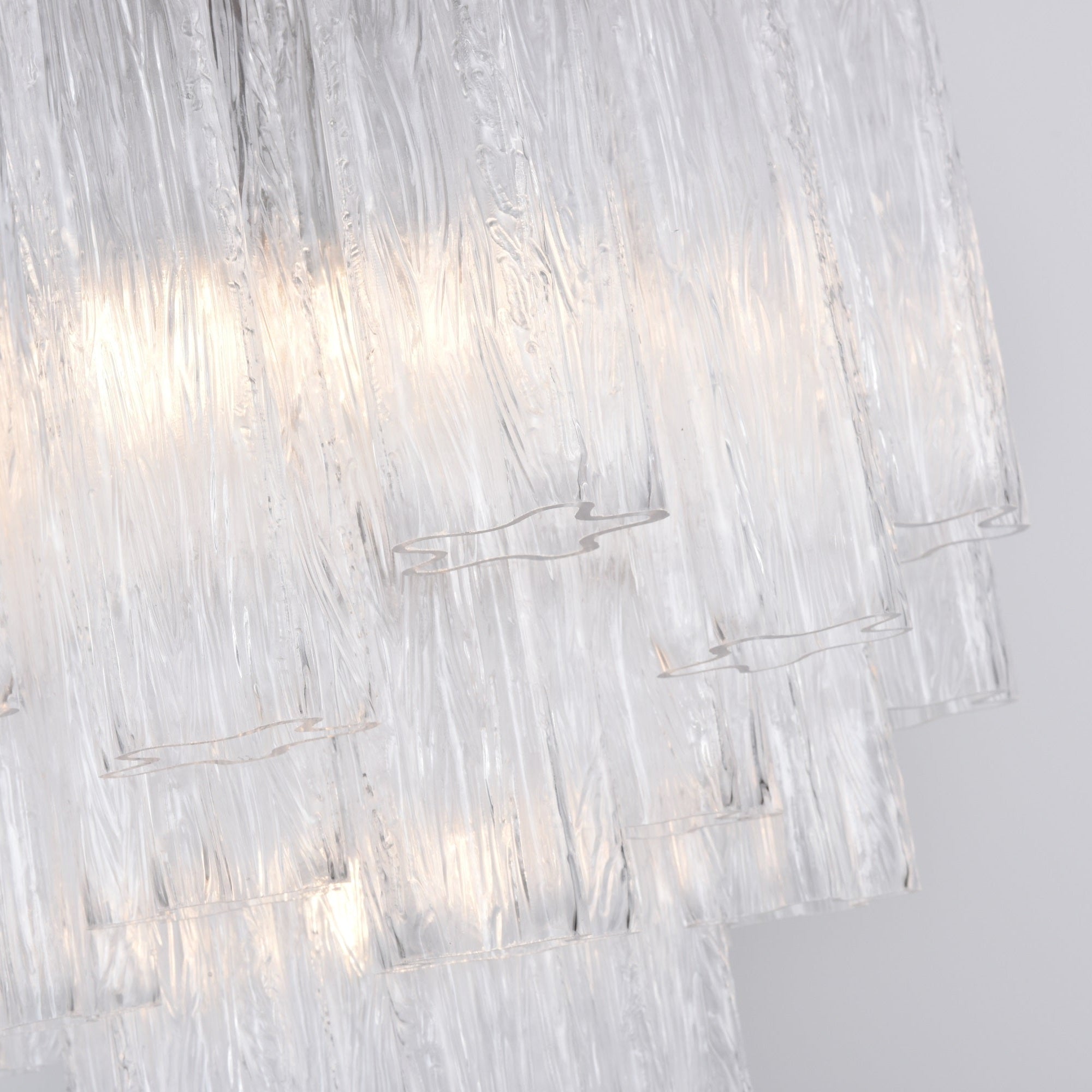 Aurora Chandelier Clear Murano Glass Tube Tiered Modern