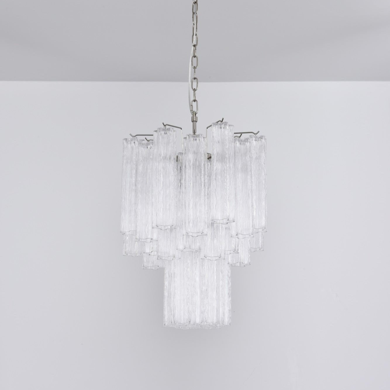 Aurora Chandelier Clear Murano Glass Tube Tiered Modern