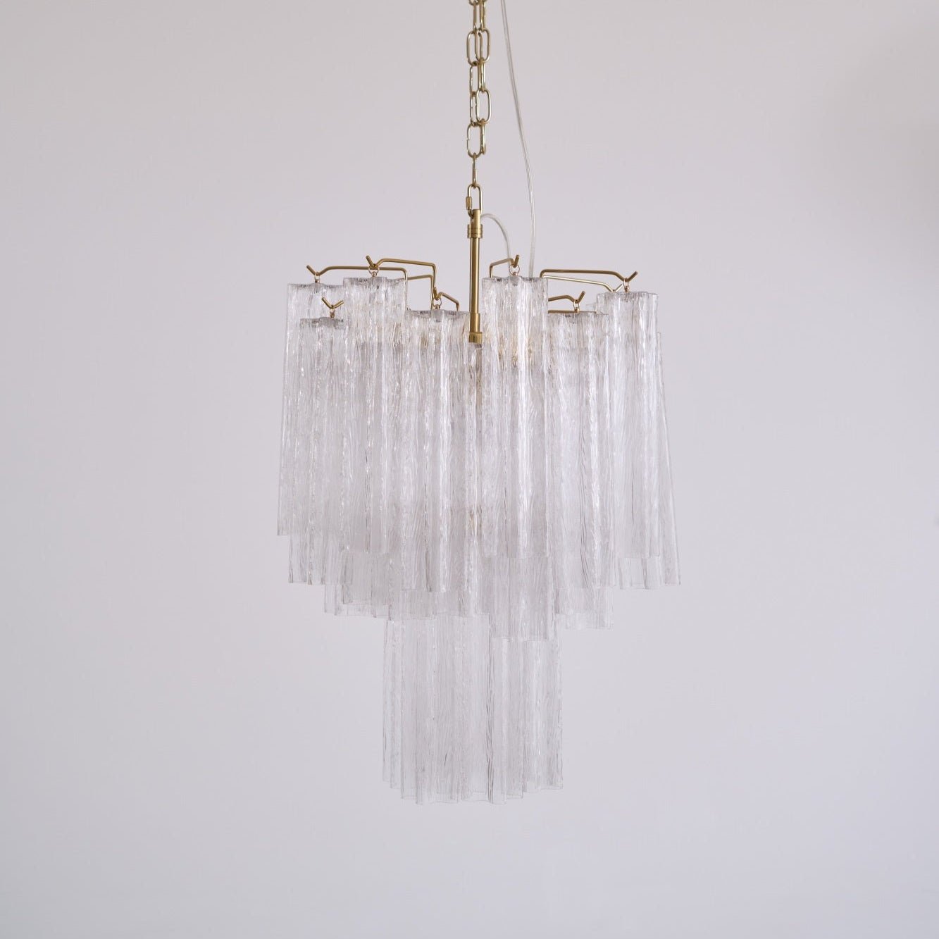 Aurora Chandelier Clear Murano Glass Tube Tiered Modern