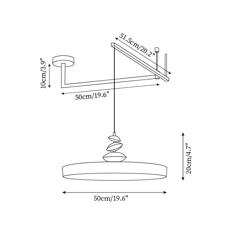 Pendant Lamp Metal and Acrylic Round Shade Decorative Modern - Neutralighting