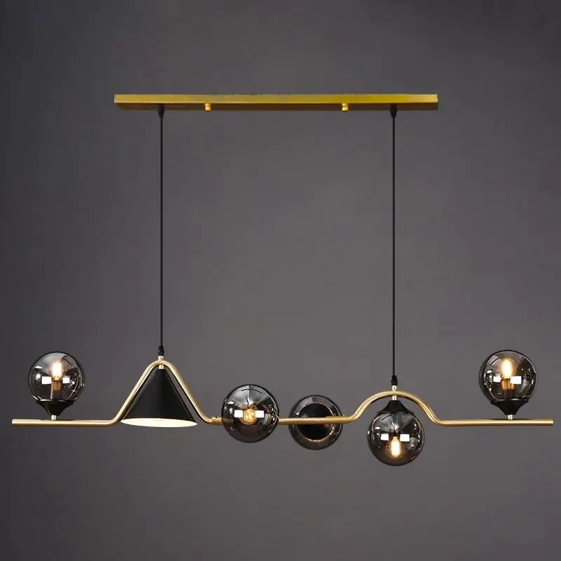 Arisha Modern LED Pendant Light Black/Gold Glass Living Room/Bedroom - Neutralighting