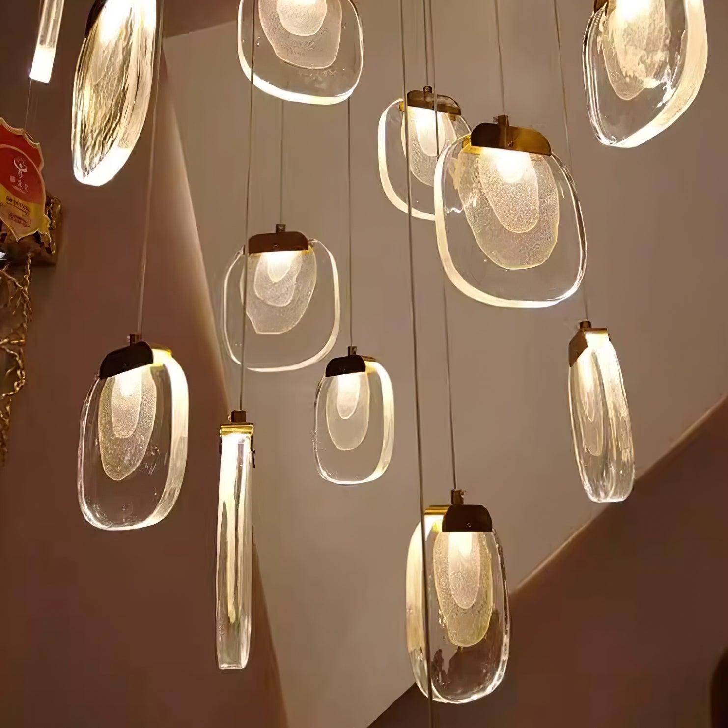Avesia Minimalist Glass Pendant Light Staircase - Neutralighting