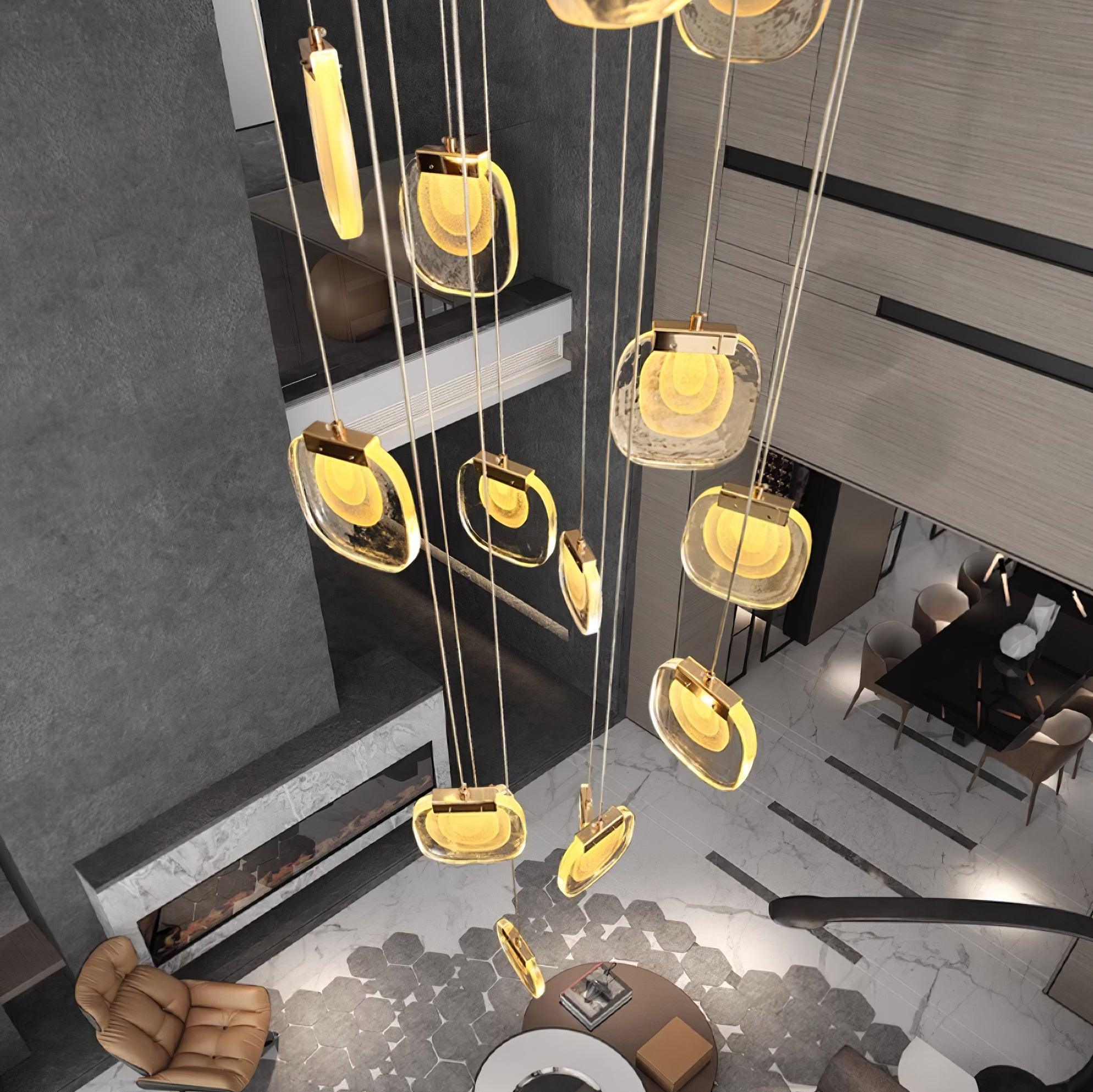 Avesia Minimalist Glass Pendant Light Staircase - Neutralighting