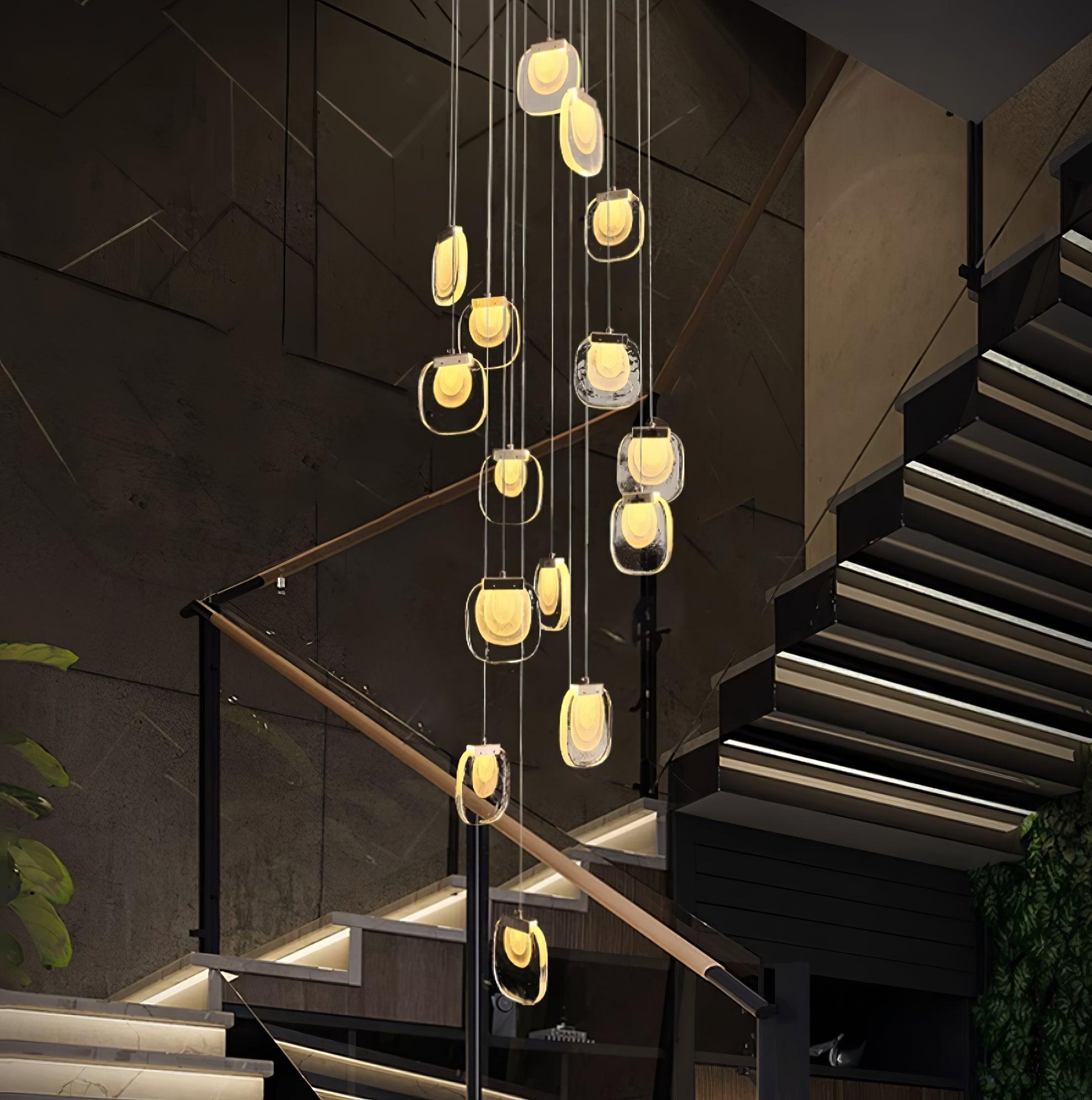 Avesia Minimalist Glass Pendant Light Staircase - Neutralighting