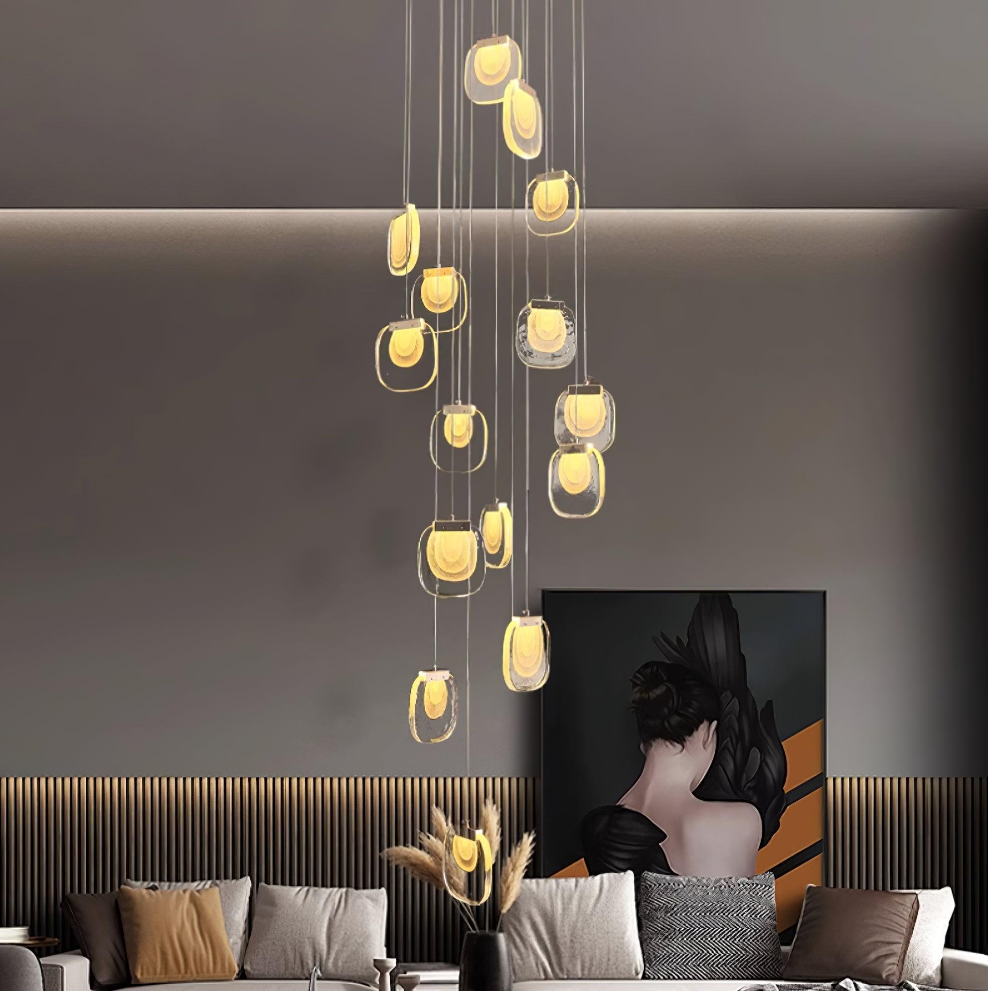 Avesia Minimalist Glass Pendant Light Staircase - Neutralighting