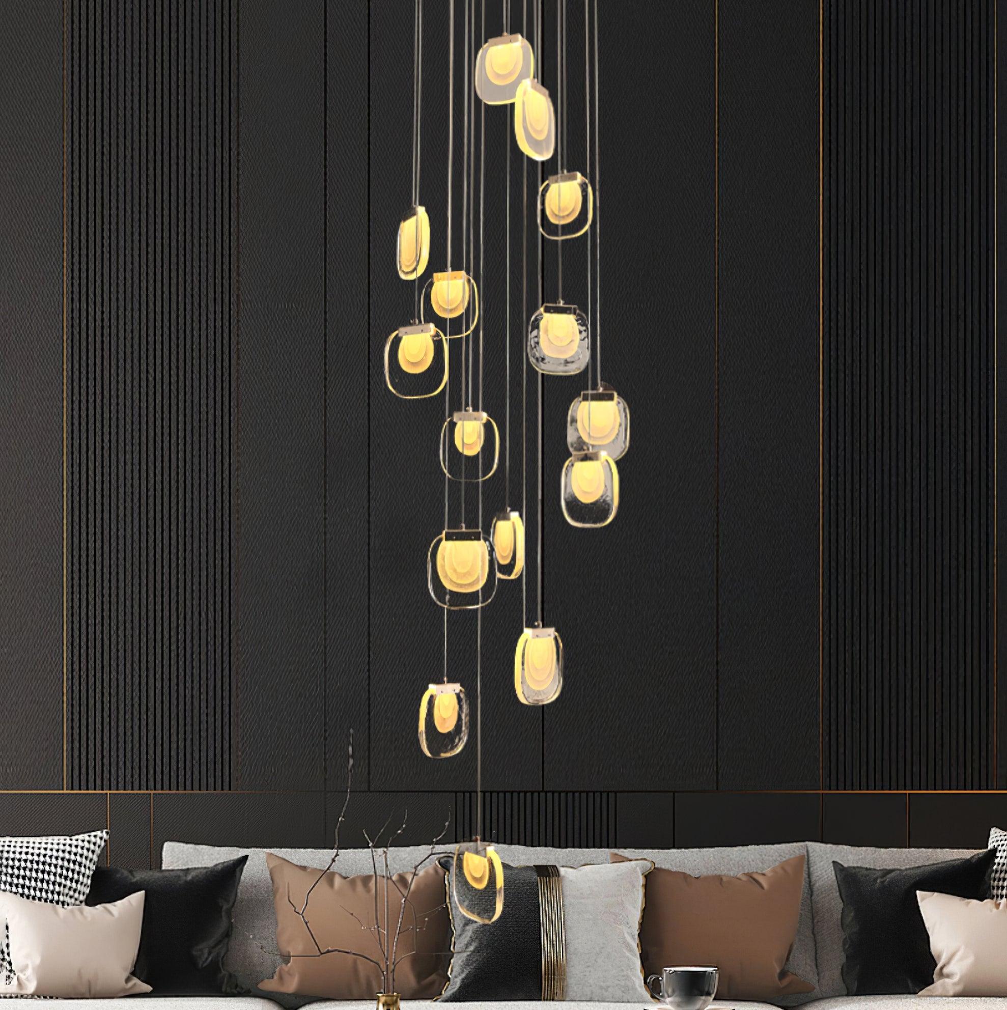 Avesia Minimalist Glass Pendant Light Staircase - Neutralighting