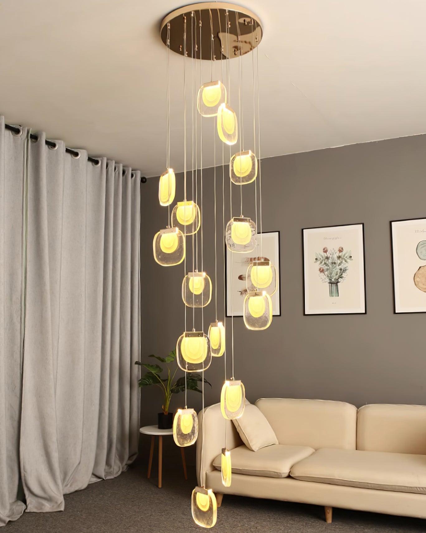 Avesia Minimalist Glass Pendant Light Staircase - Neutralighting