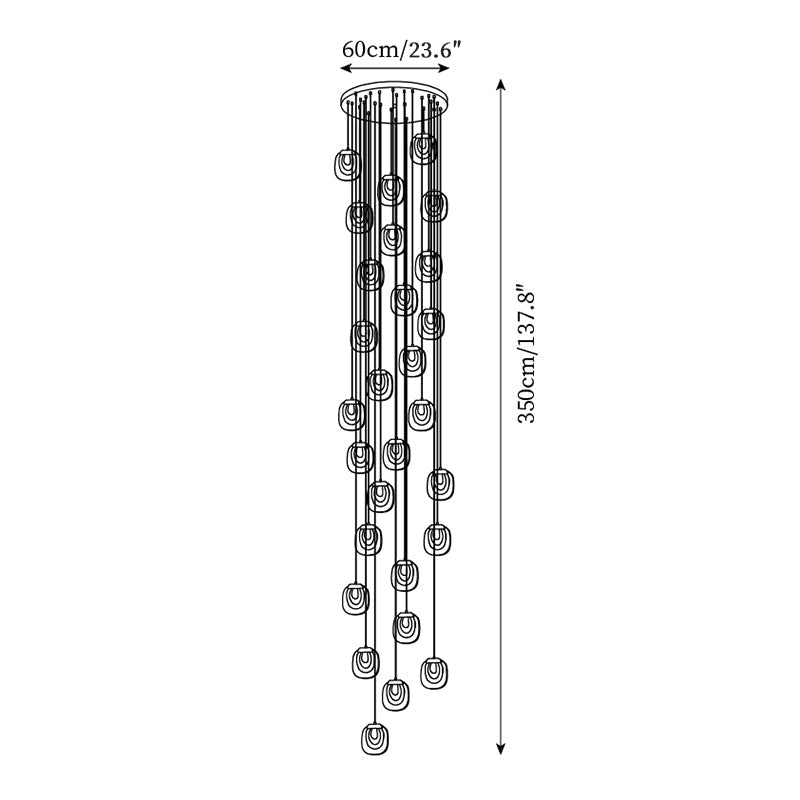 Avesia Minimalist Glass Pendant Light Staircase - Neutralighting