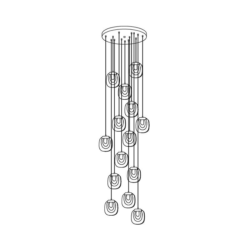 Avesia Minimalist Glass Pendant Light Staircase - Neutralighting