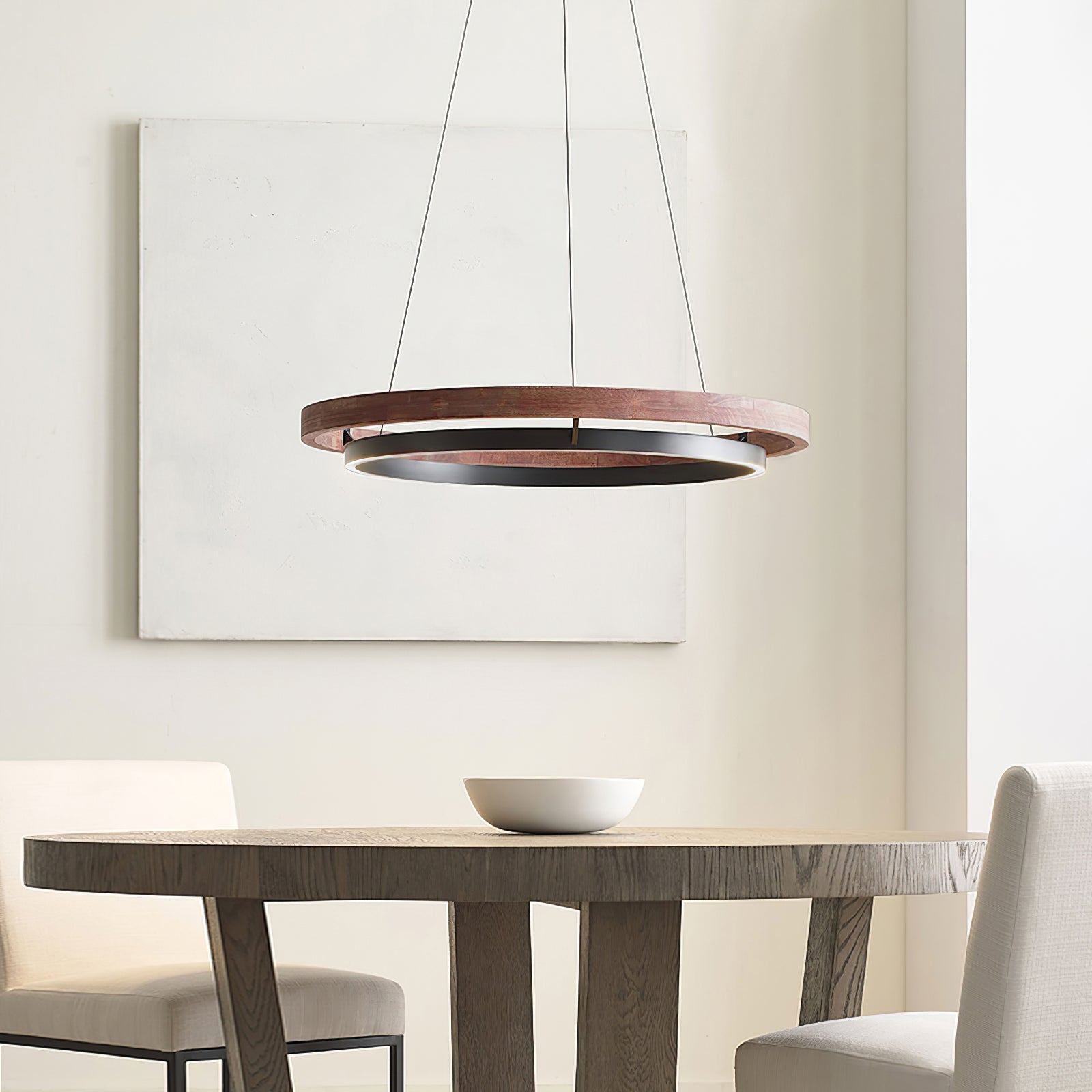 Acorn Ring Wood Chandelier - Neutralighting