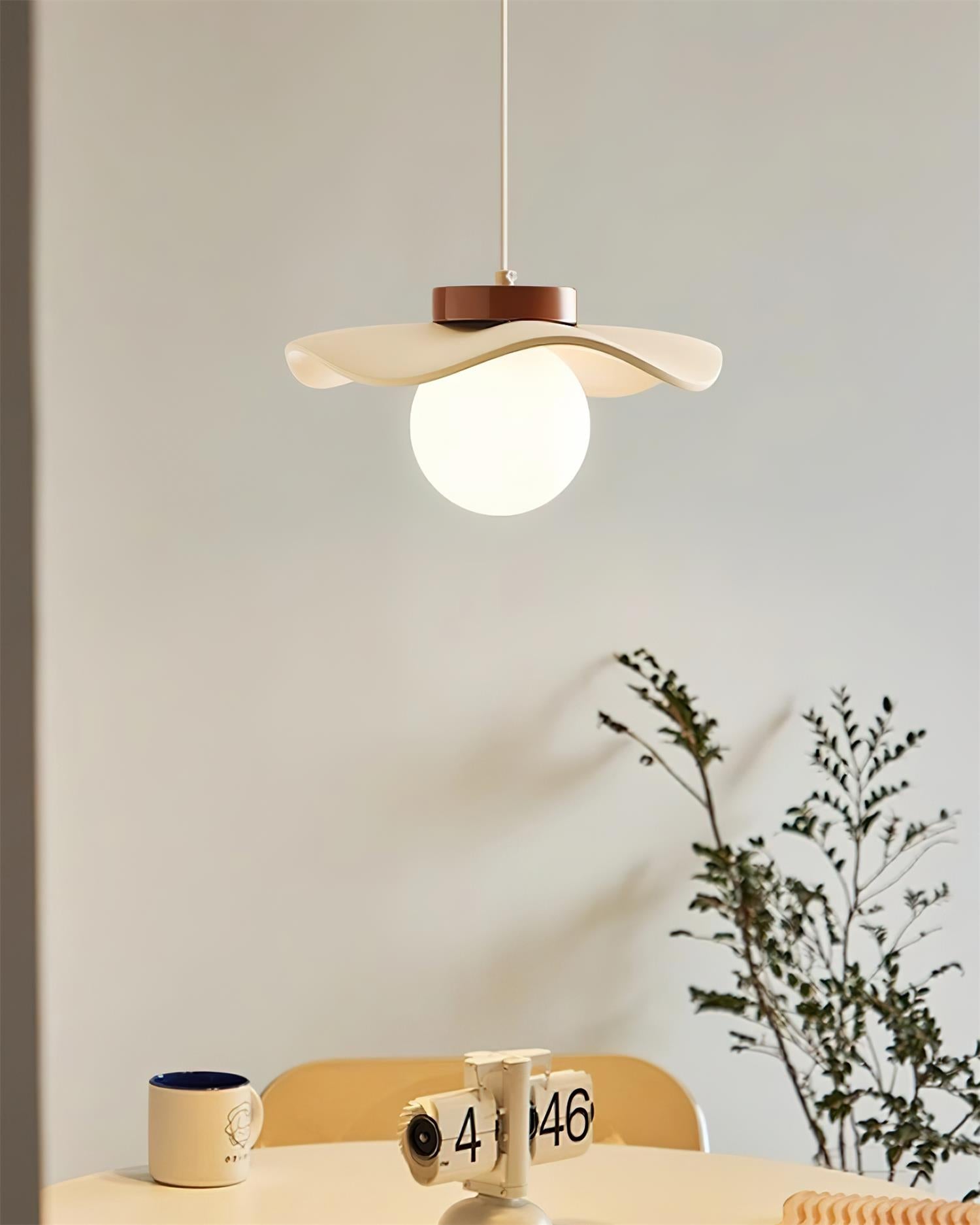 Pendant Lamp Glass and Metal Wavy Shade Sculptural Minimalist Accent - Neutralighting