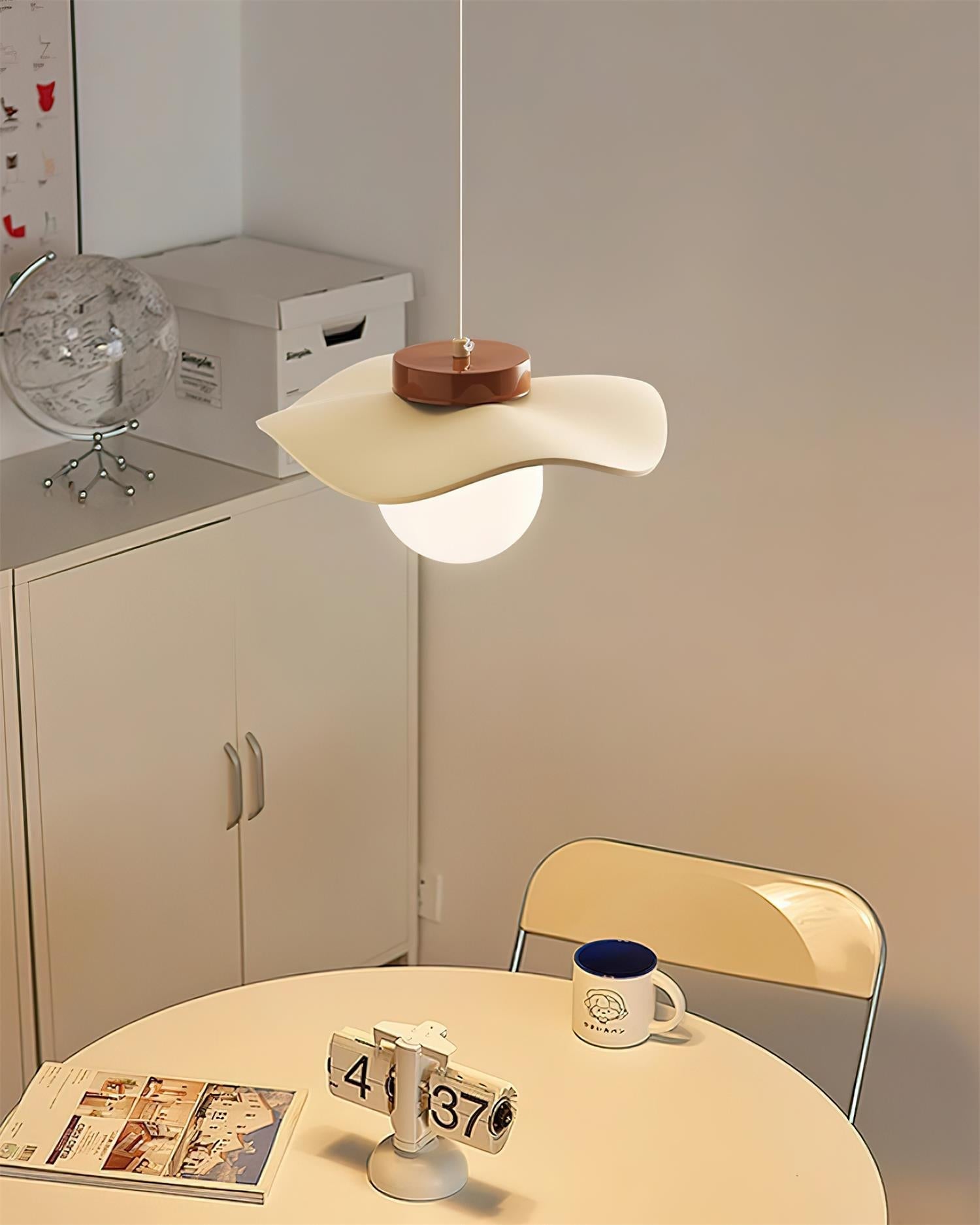 Pendant Lamp Glass and Metal Wavy Shade Sculptural Minimalist Accent - Neutralighting
