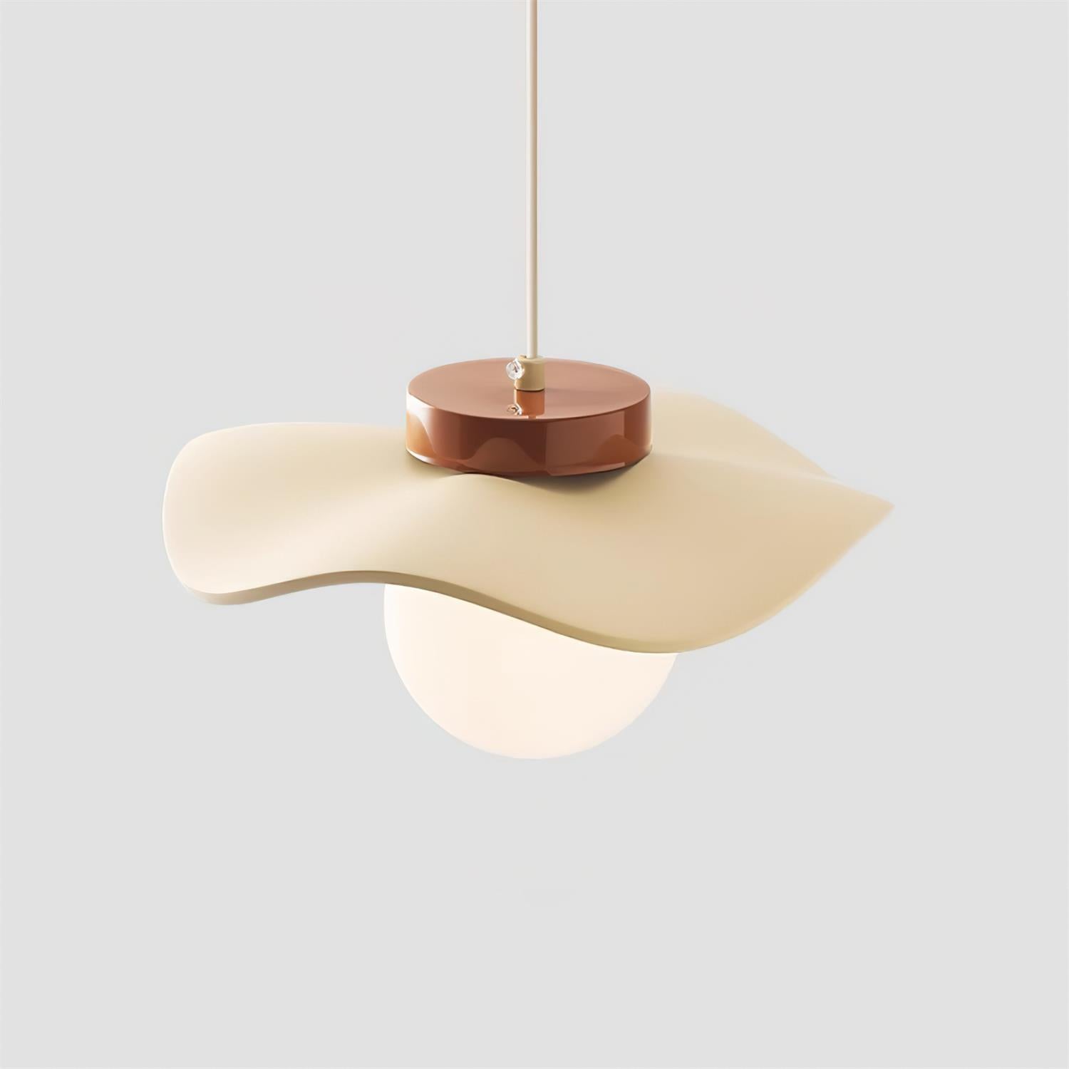 Pendant Lamp Glass and Metal Wavy Shade Sculptural Minimalist Accent - Neutralighting