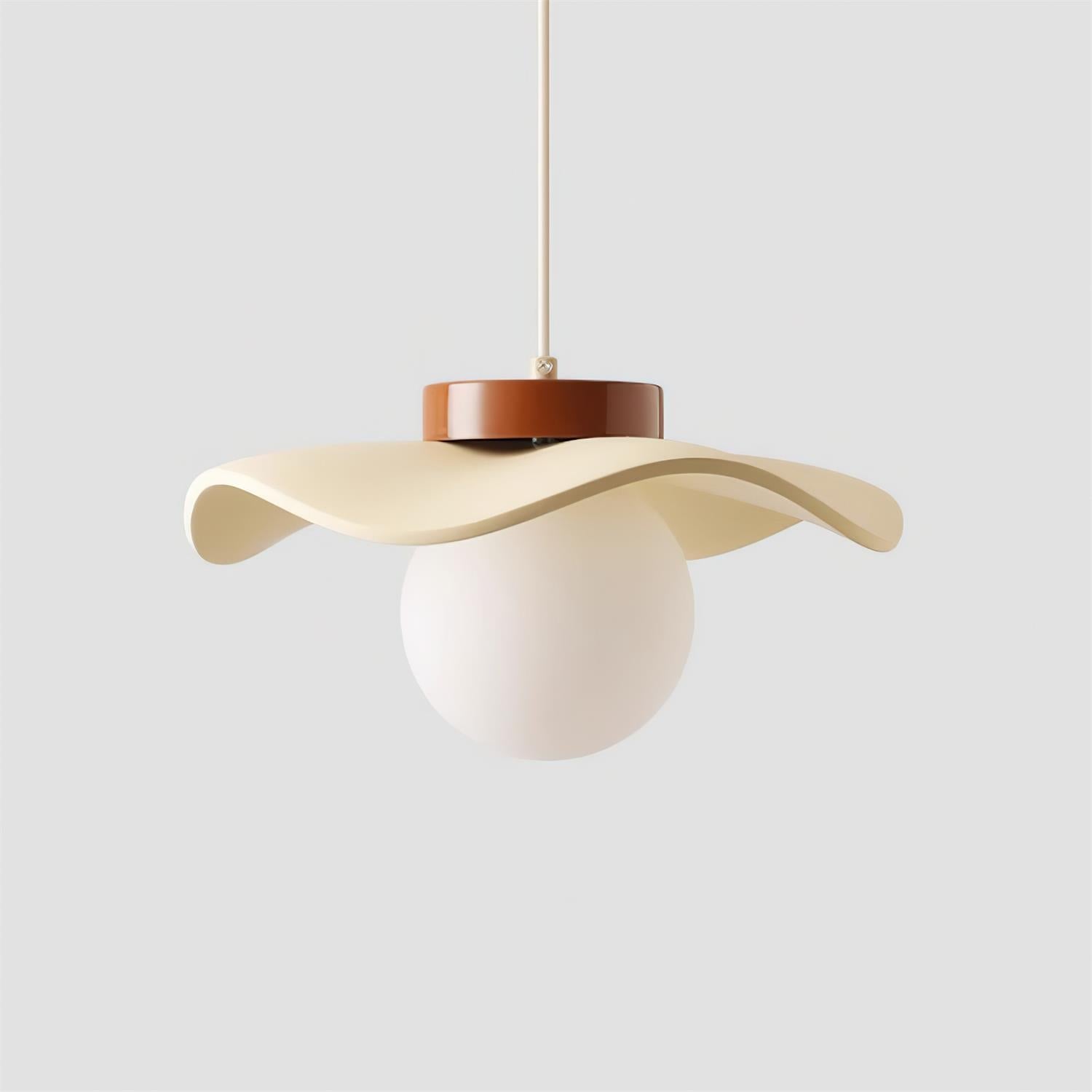 Pendant Lamp Glass and Metal Wavy Shade Sculptural Minimalist Accent - Neutralighting