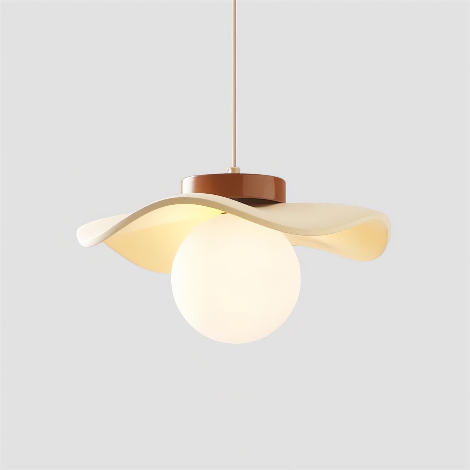 Pendant Lamp Glass and Metal Wavy Shade Sculptural Minimalist Accent - Neutralighting
