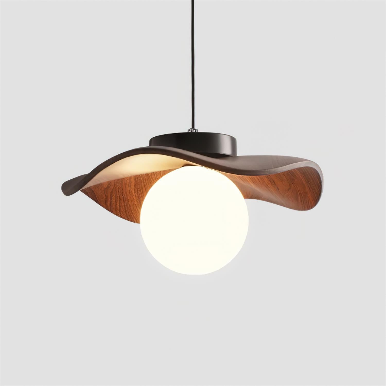 Pendant Lamp Glass and Metal Wavy Shade Sculptural Minimalist Accent - Neutralighting