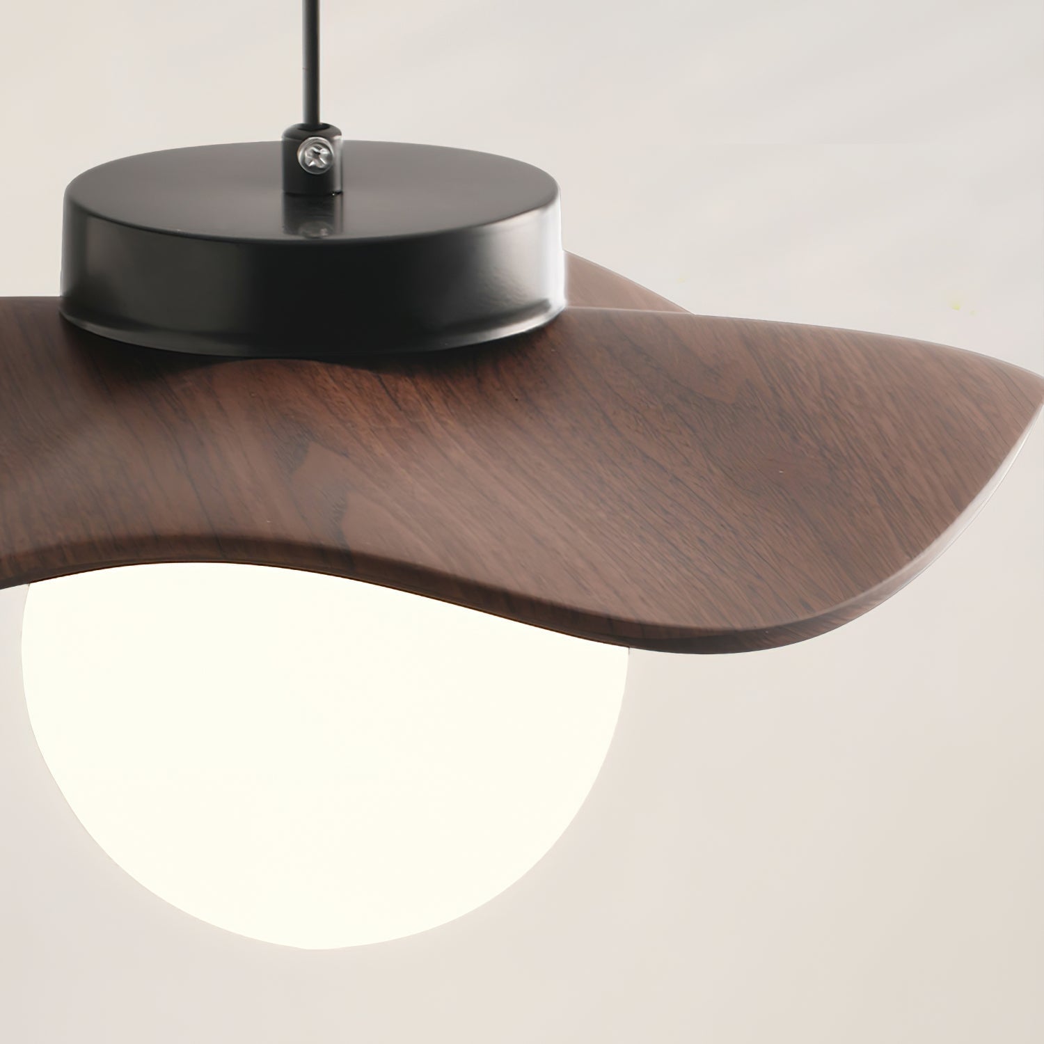 Pendant Lamp Glass and Metal Wavy Shade Sculptural Minimalist Accent - Neutralighting