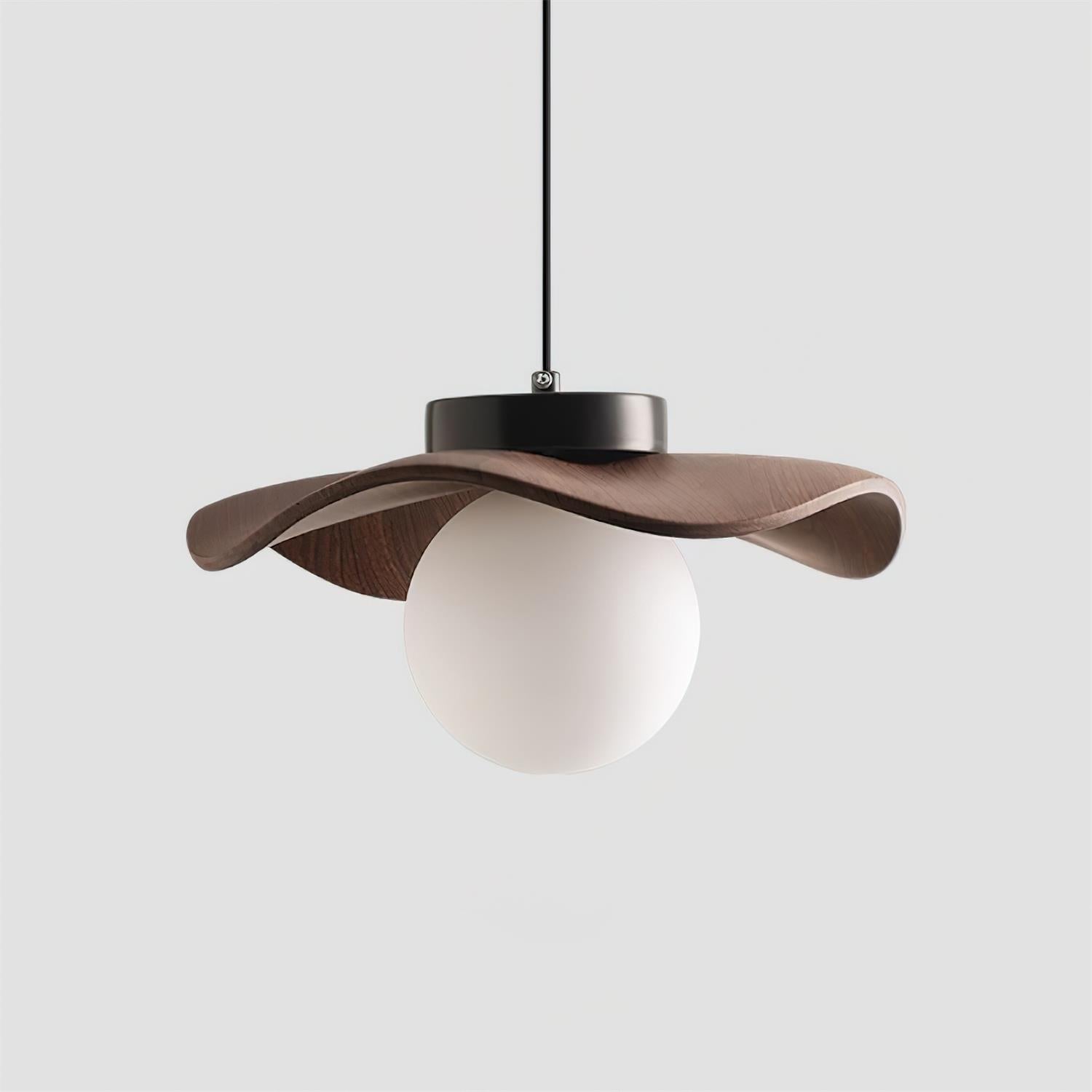 Pendant Lamp Glass and Metal Wavy Shade Sculptural Minimalist Accent - Neutralighting
