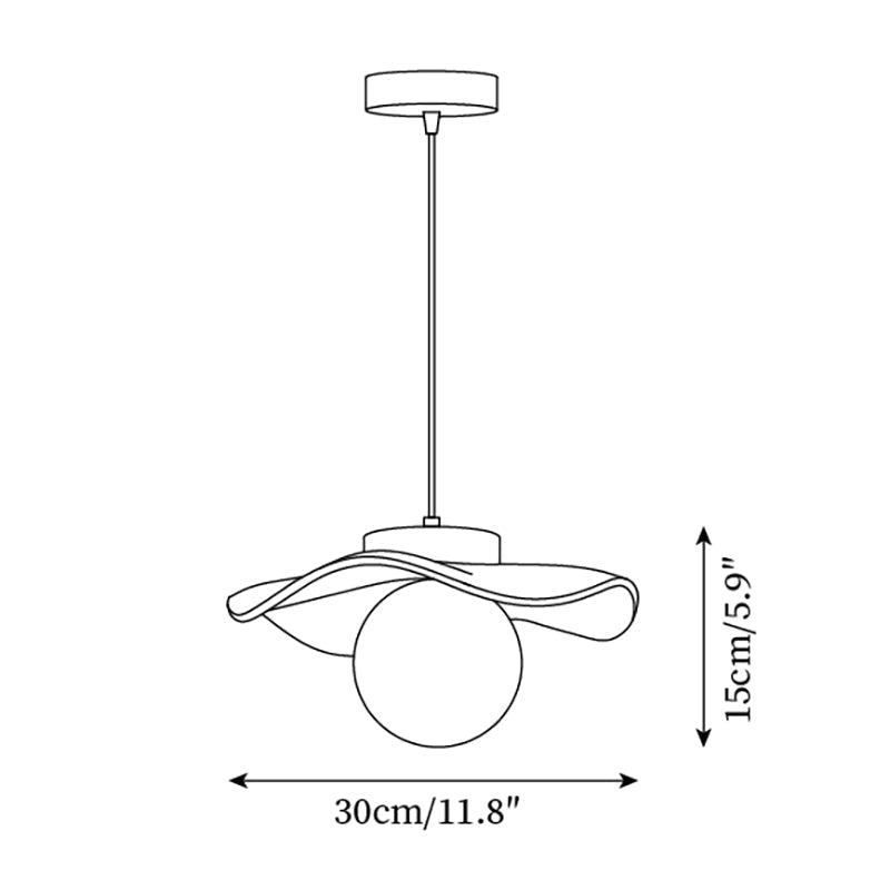 Pendant Lamp Glass and Metal Wavy Shade Sculptural Minimalist Accent - Neutralighting