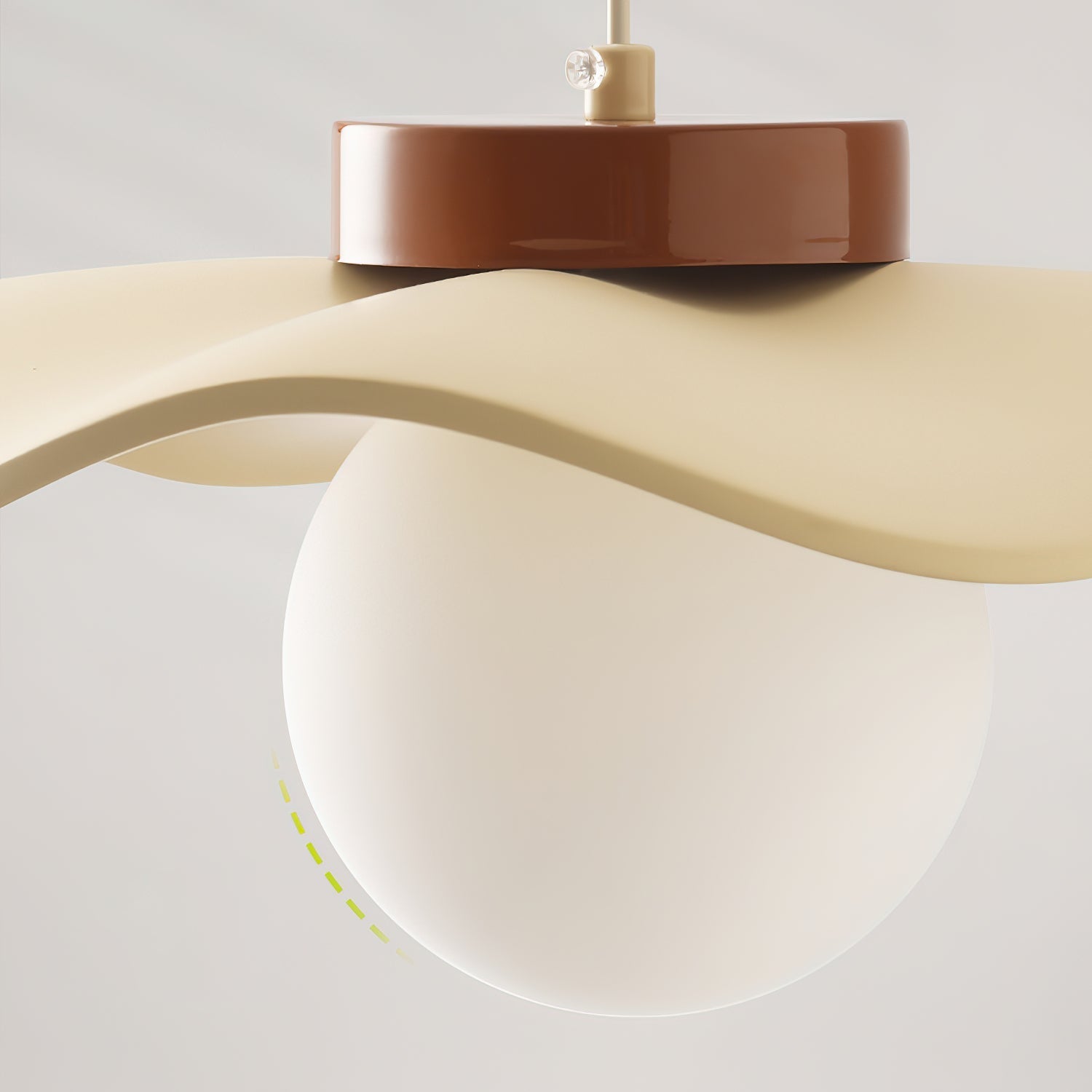 Pendant Lamp Glass and Metal Wavy Shade Sculptural Minimalist Accent - Neutralighting
